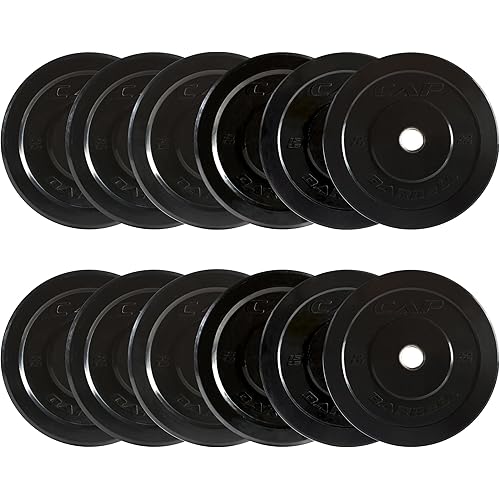 CAP Barbell 2-Inch Olympic Bumper Plate Weight Set | 100-370 lbs | Multiple Options