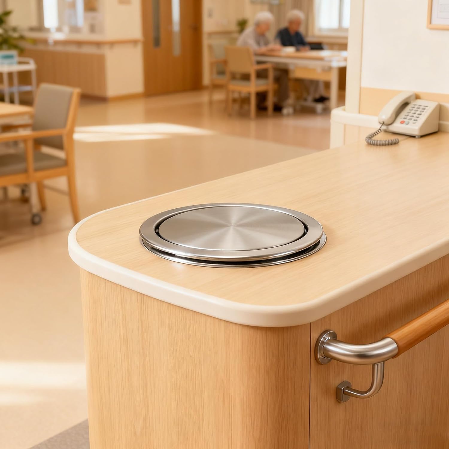 Stainless Steel Recessed Trash Can Lid with Swing Cover for Cans