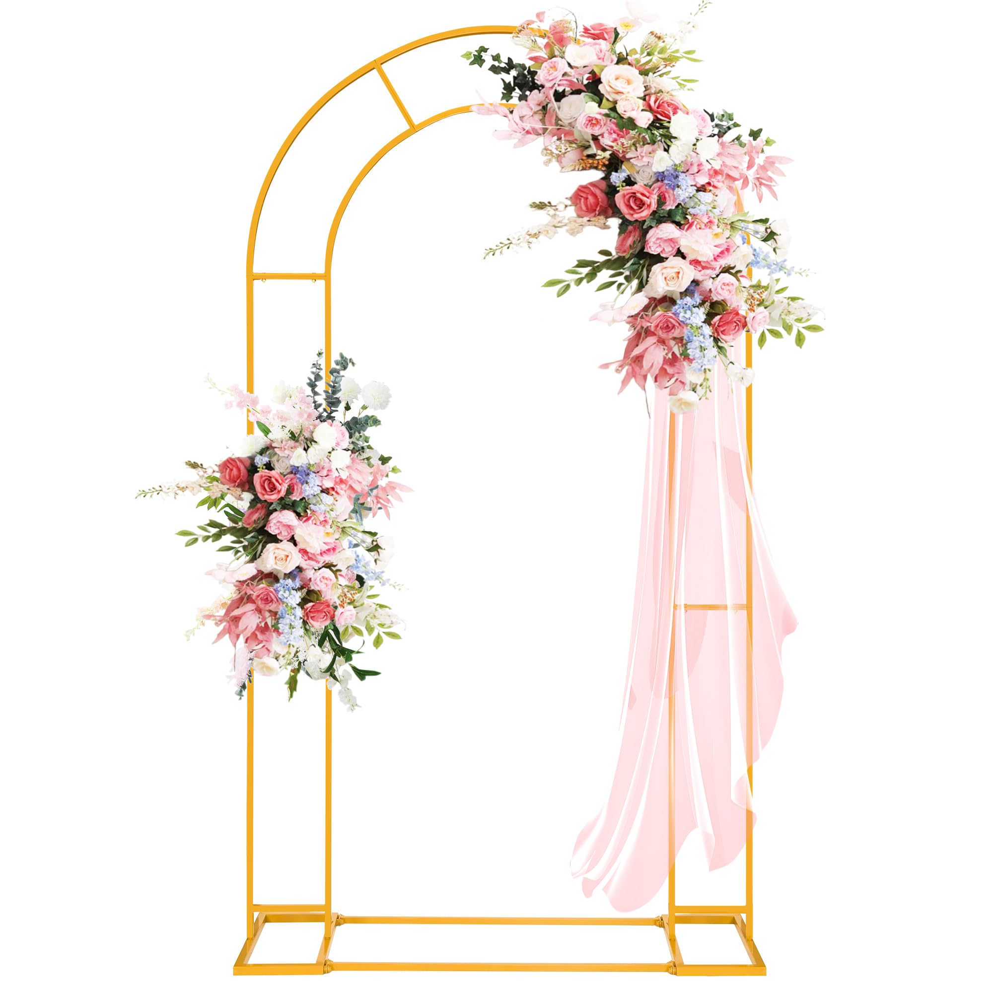 Photo 1 of ZpigToor Double Arch Backdrop Stand, Gold, 7.2ft x 4ft