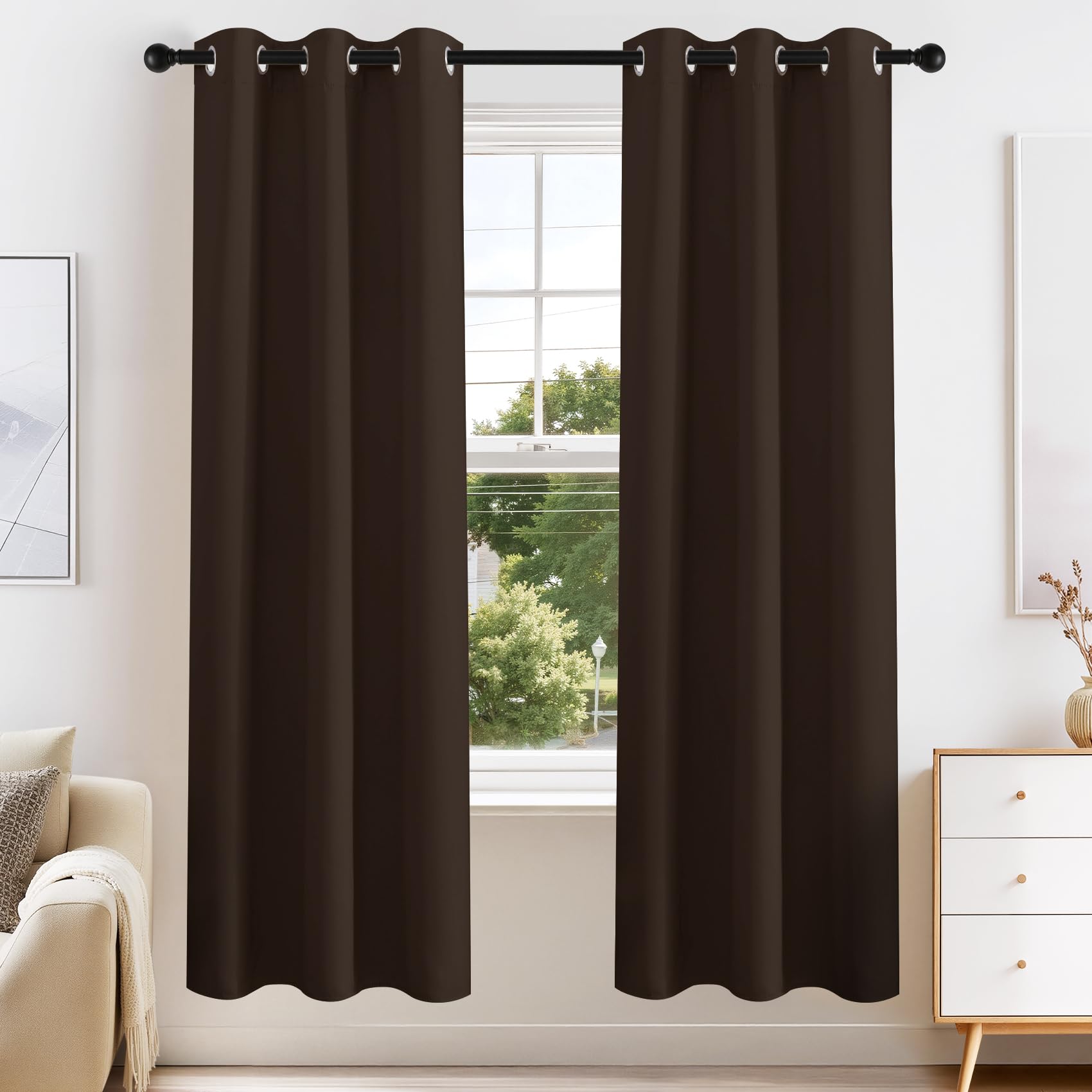 PONY DANCE Blackout Curtain Panels, W 42 x L 72 inches, 2 Pieces