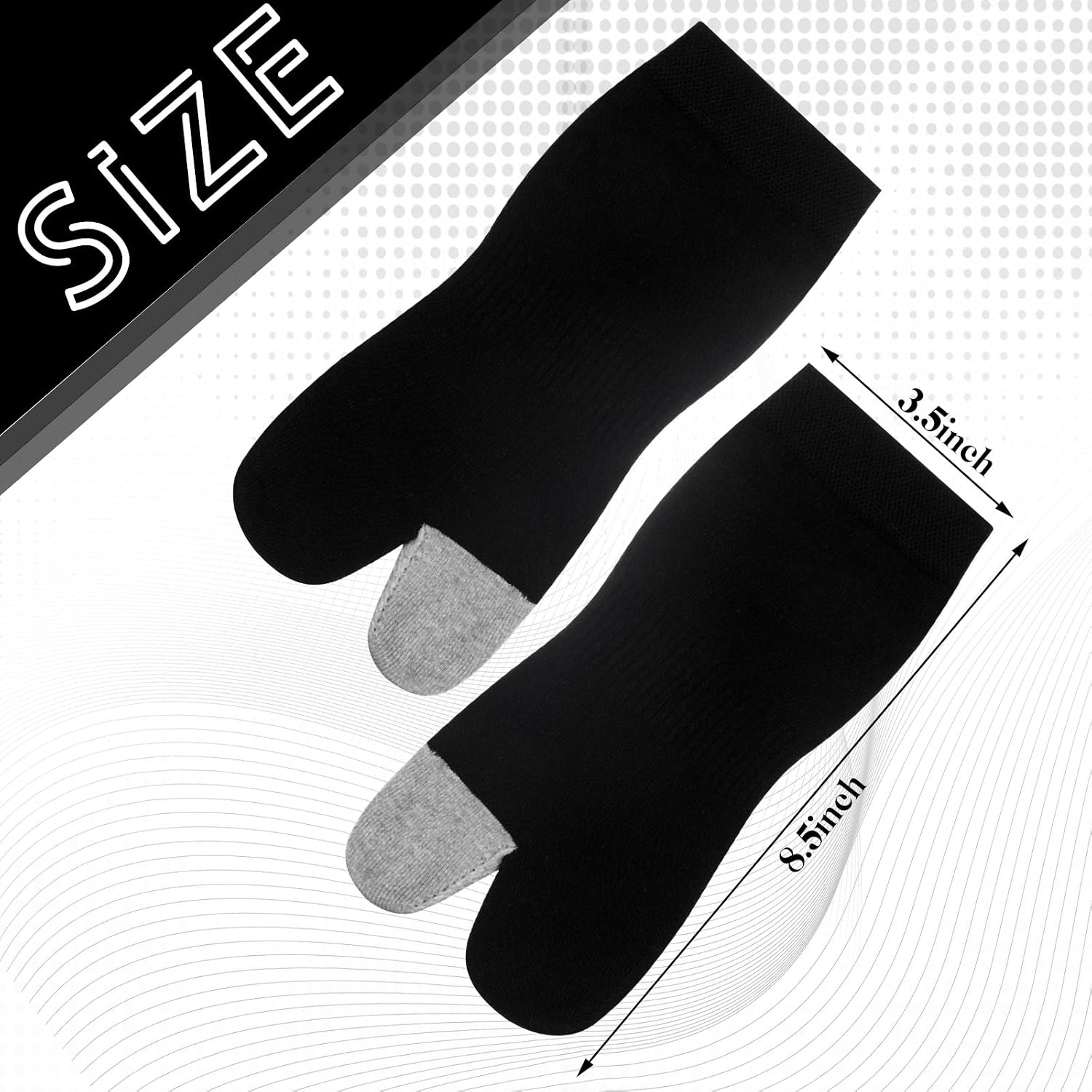 Fourluoo 6 Pcs Men's Cotton Split Toe Socks Breathable Moisture Tabi Socks for Japanese Sandals Wear Us 6-11