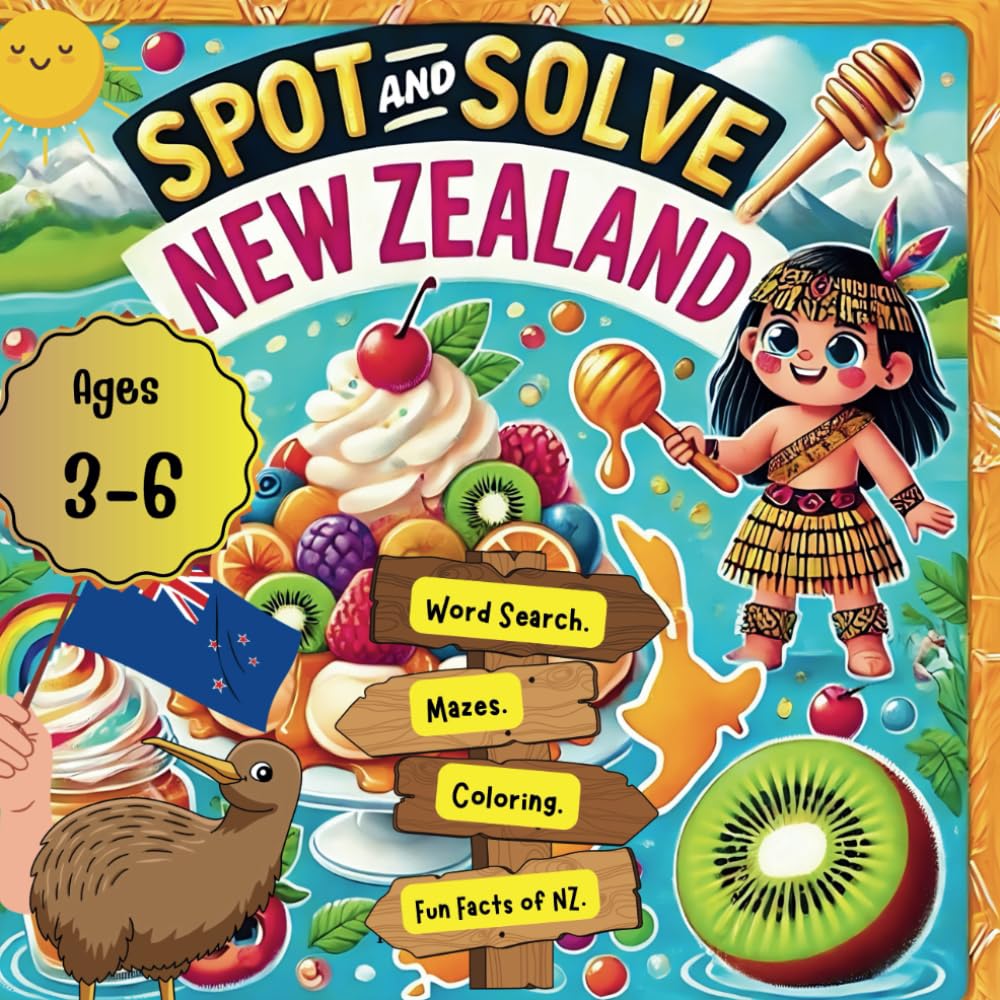 Spot and Solve, Adventures in New Zealand for Kids: Fun Activities, Puzzles, and Facts to Explore the Wonders of New Zealand. (Spot and Solve around the world.)