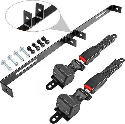 Roykaw Kit de cinturón de seguridad para carrito de golf, universal, compatible con EZGOClub CarYamaha, soporte integrado incluido, 2 cinturones de