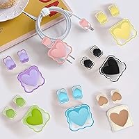 Vista 7 de Cute Waves - Protector de cable para cargador de iPhone, diseño de corazón de amor Kawaii 3D, cable de datos, cargador USB, línea de datos