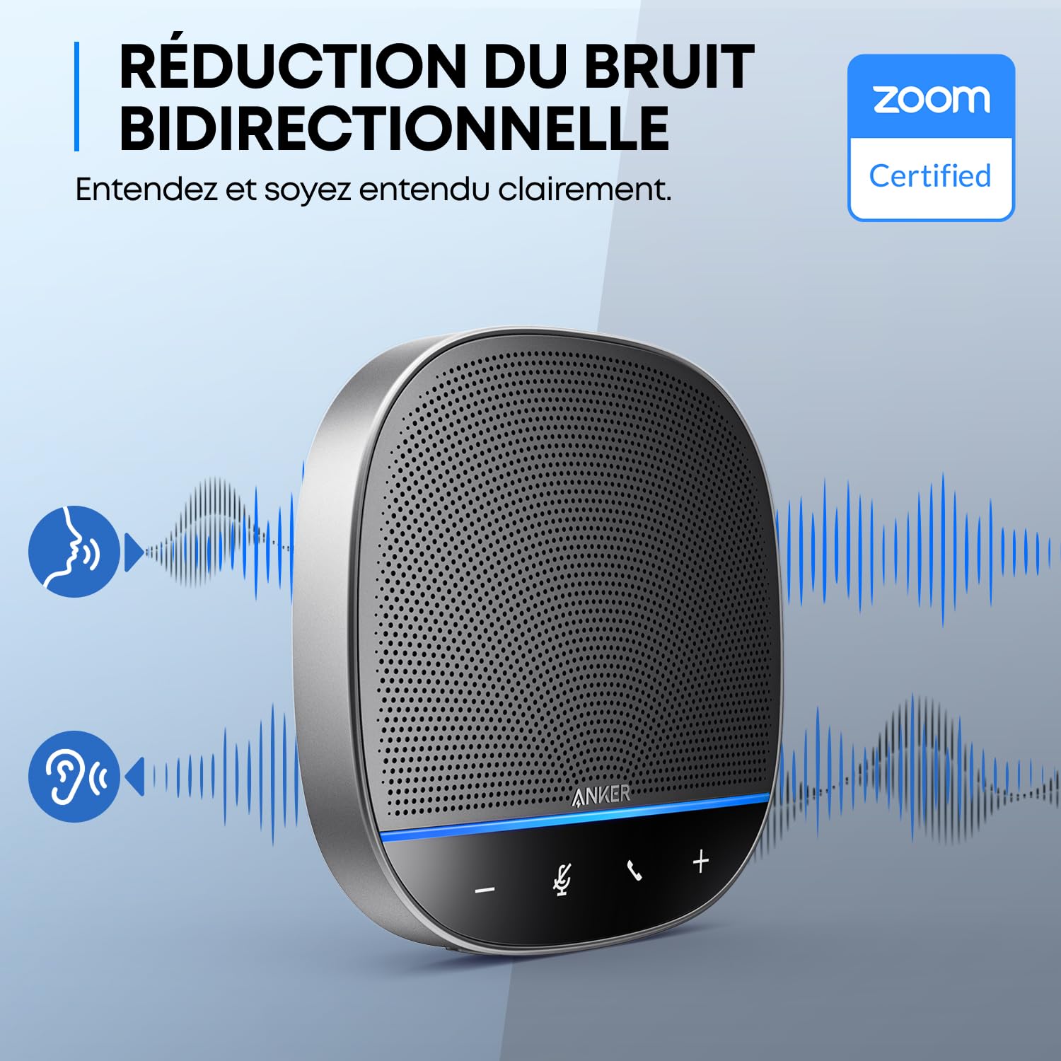 Anker PowerConf S500 Haut-Parleur de conférence avec Certification Zoom