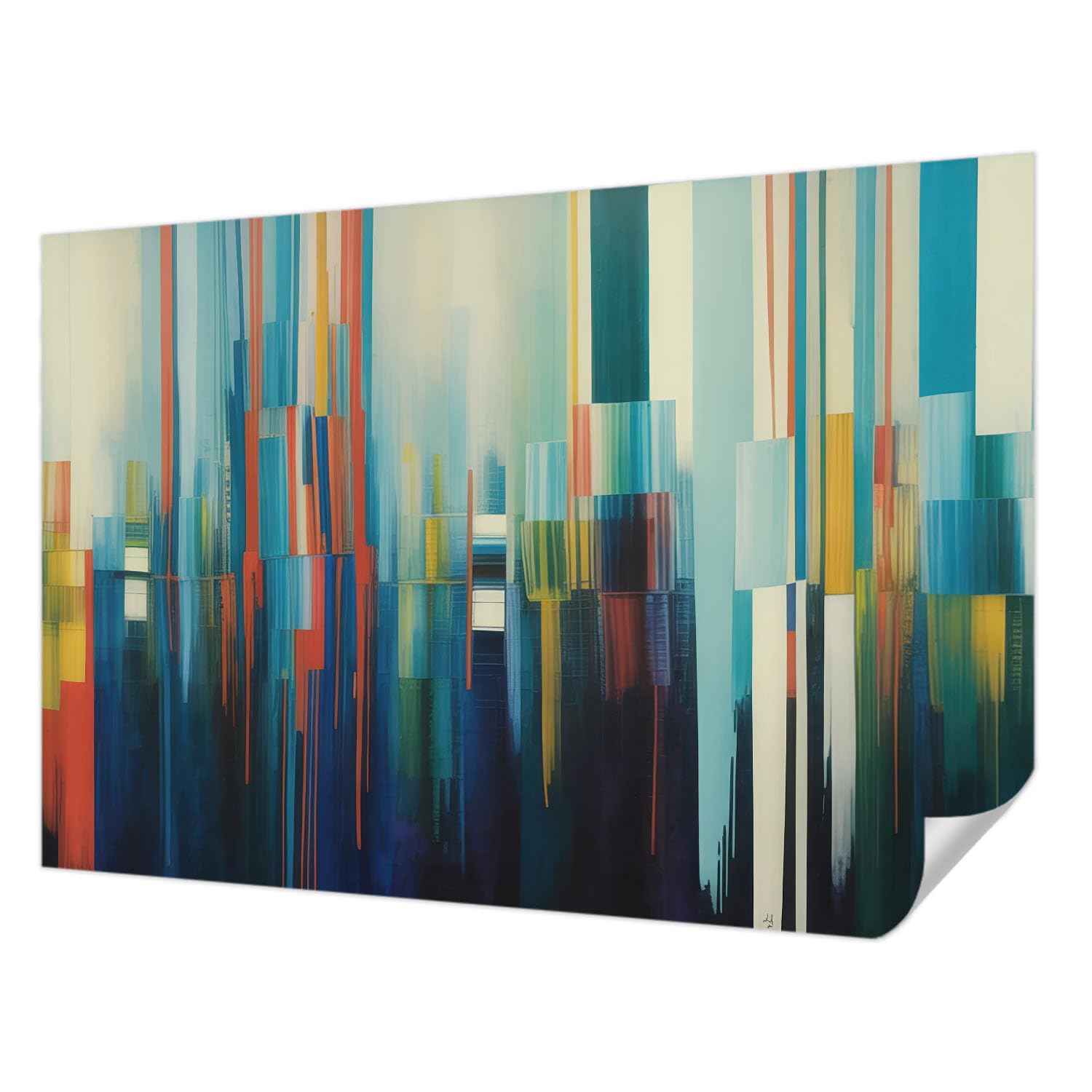 Décor mural adhésif rayures abstraites 152x104 cm pour salon et chambre