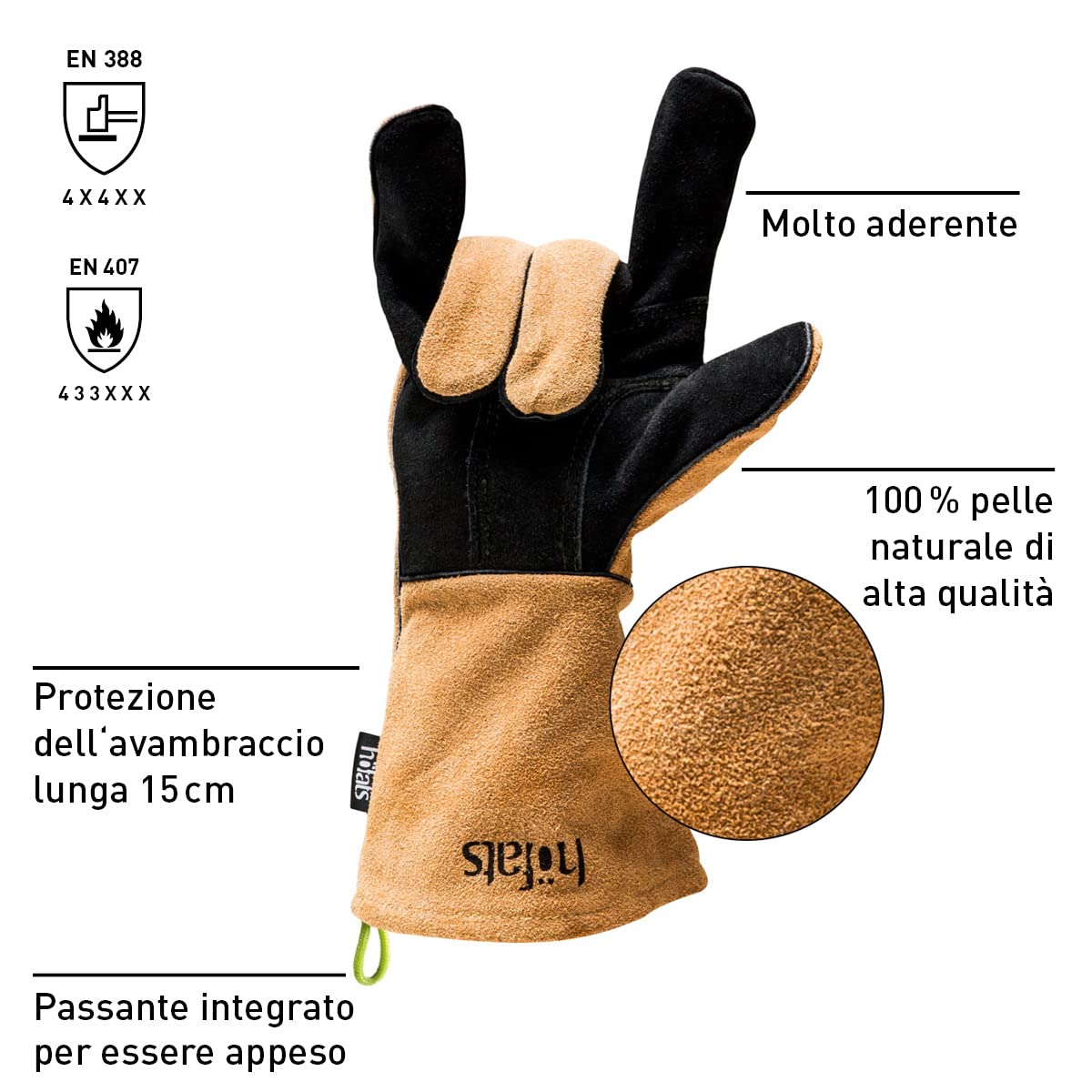 höfats - Guanti da Barbecue in Kevlar e Pelle - Resistenti al Calore - per arrostire, Come Guanto da Forno o Guanto da Forno.