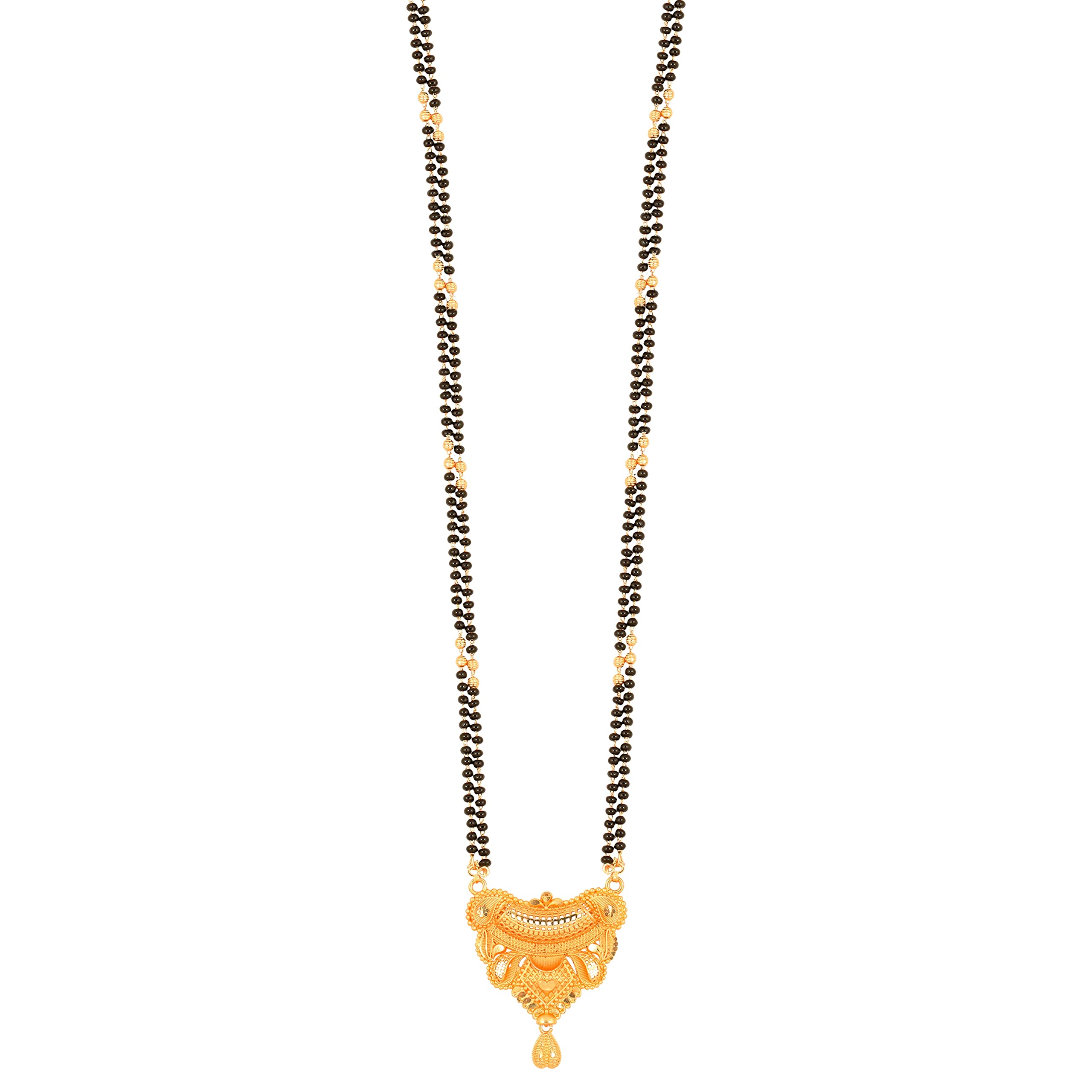 MEENAZ Mangalsutra For Women Girls Ladies Temple South Indian Traditional 1 Gram Gold Stylish Maharashtrian Long Double Chain Wati Mangal sutra Pendant Tanmaniya Black golden Nallapusalu Chains-481 (B0BNYK2H8G) Amazon Price History, Amazon Price Tracker