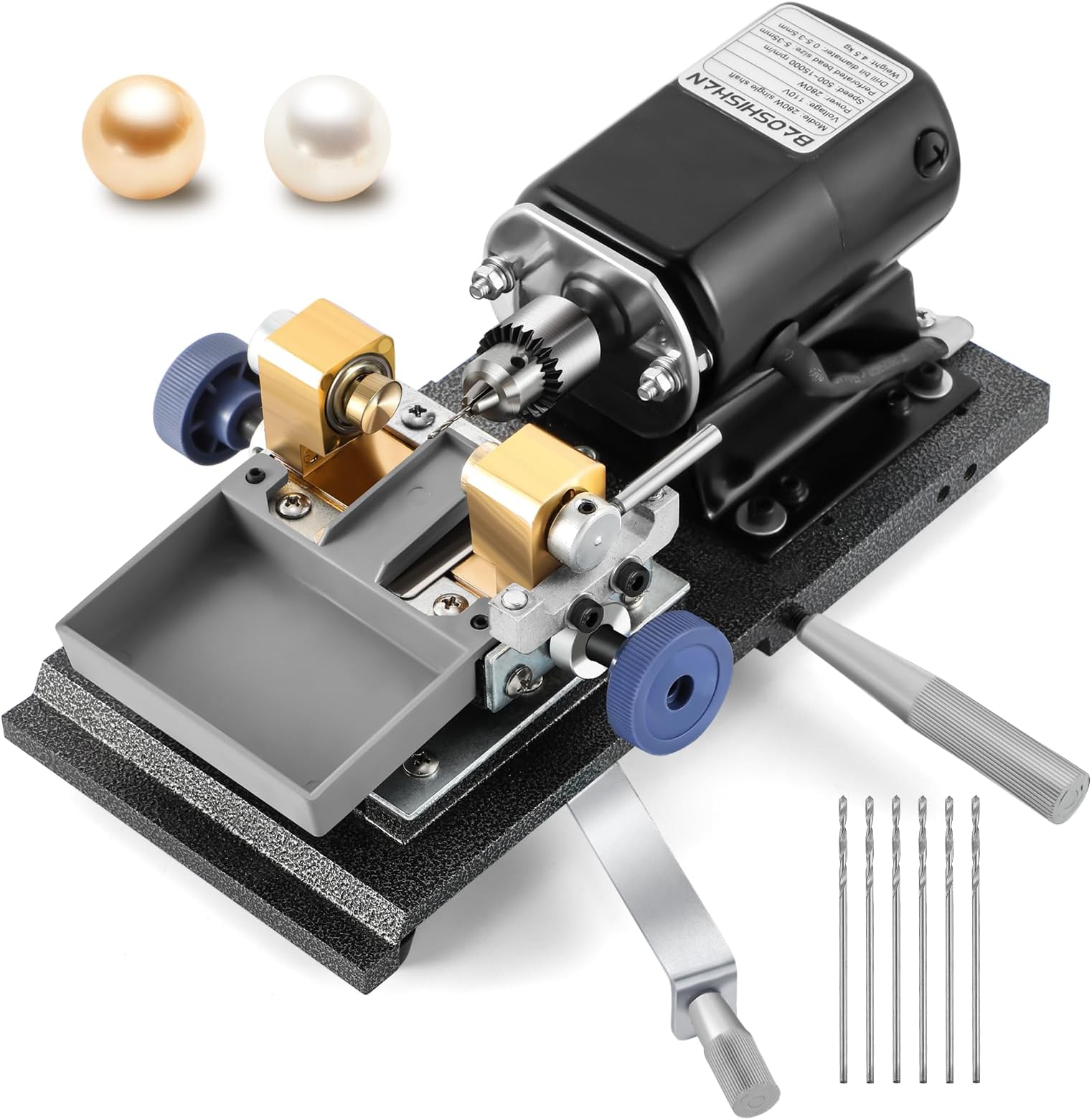 BAOSHISHAN 240W Pearl Drilling Machine Coral Driller Amber Holding Machine Full Set Speed Adjustable (110V)