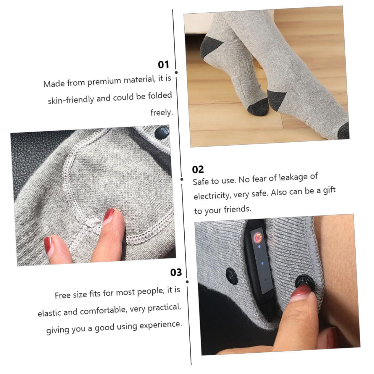 2 Paar Intelligente Beheizte Strumpfhosen Damen Elektrische Socken Wärme Socken Für Warme Socken
