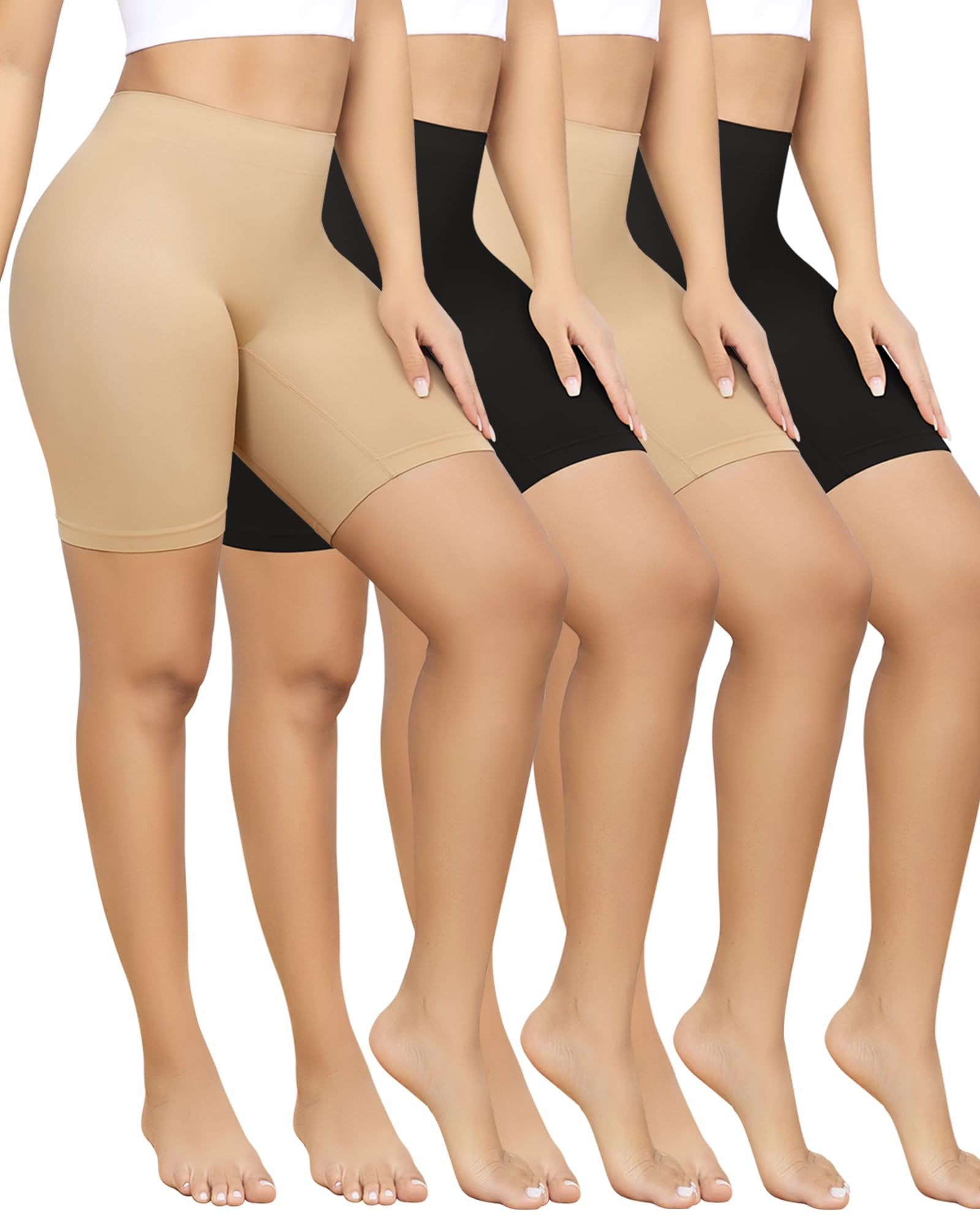 Yeblues 4 Pack Slip Shorts for Under Dresses Smooth Anti Chafing Underwear
