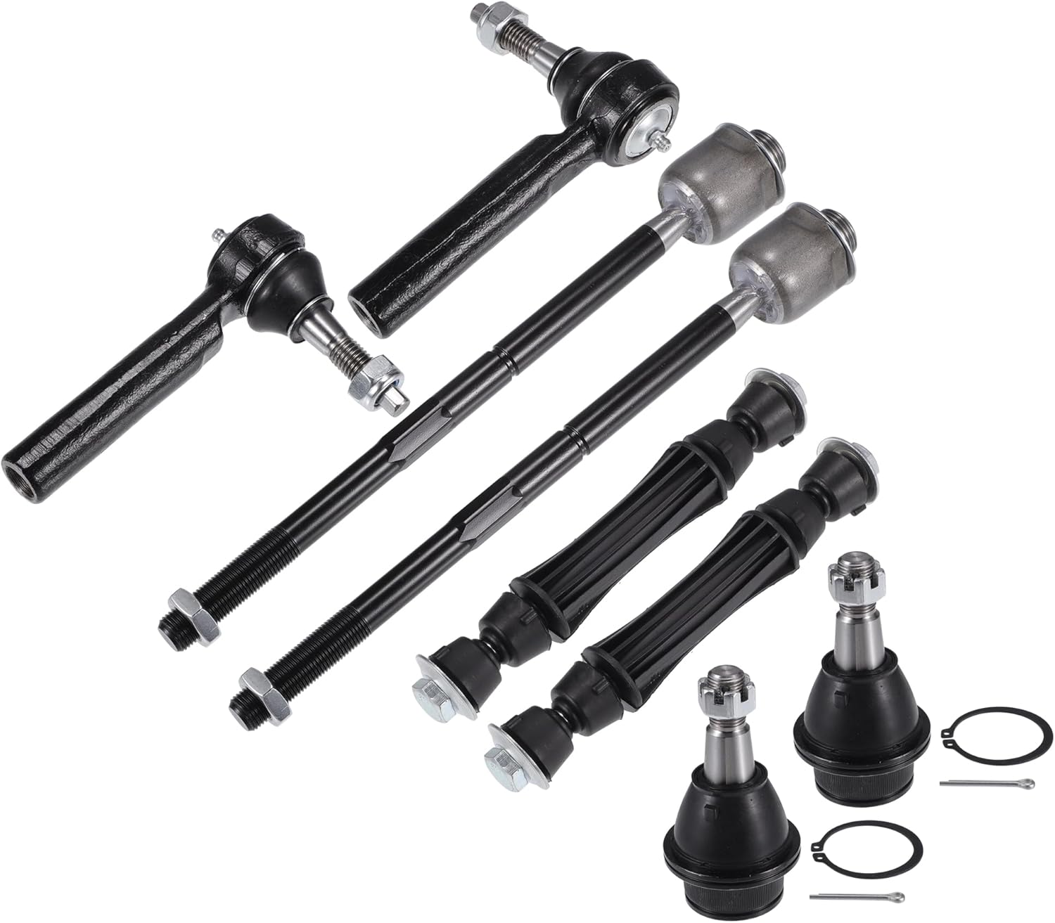 X AUTOHAUX 8pcs Front Suspension Kit Inner Outer Tie Rod End Front Sway Bar Link Lower Ball Joint for Cadillac Escalade for Cadillac Escalade ESV No.K6541/K700432/EV800084/ES800223