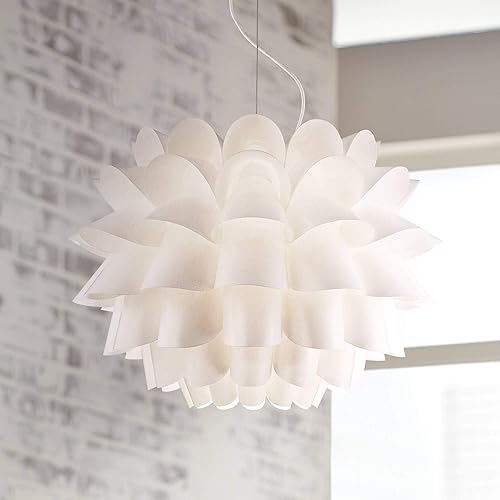 Possini Euro Design White Flower Hanging Pendant Lighting Fixture 25