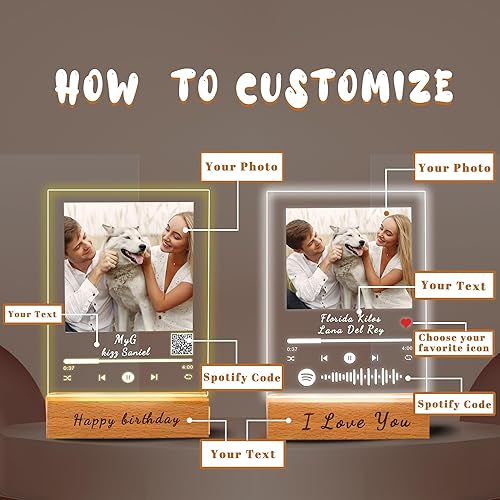 Miniatura 8 de Placa acrílica personalizada para Spotify, personaliza nuestra placa acrílica con tu canción y foto favoritas, regalos personalizados para el día de