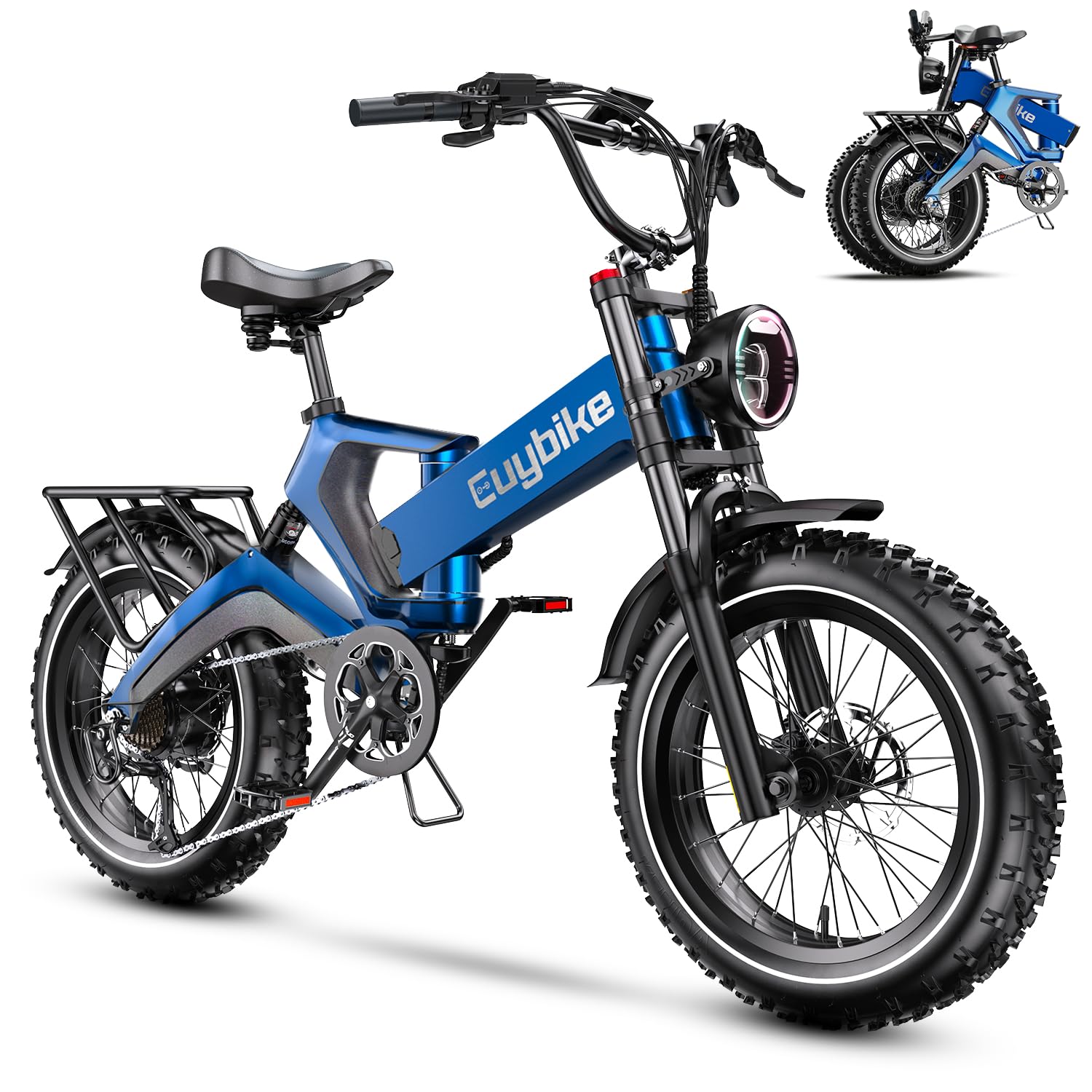 Foldable Electric Bike for Adults with 2000W Peak Motor,20"x4"Fat Tire Ebike for Commuting with 48V 25AH Removable Battery,30MPH Max Speed,80 Miles Max Range