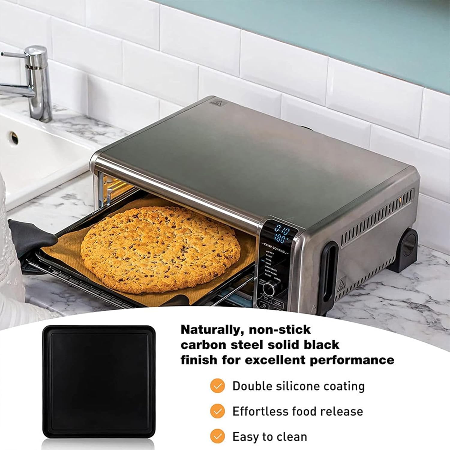 Air Plate Non-stick Bread Cake Baking Sheet Tray Rack Multi-Purpose Accessories Compatible For Toaster Oven Bacon