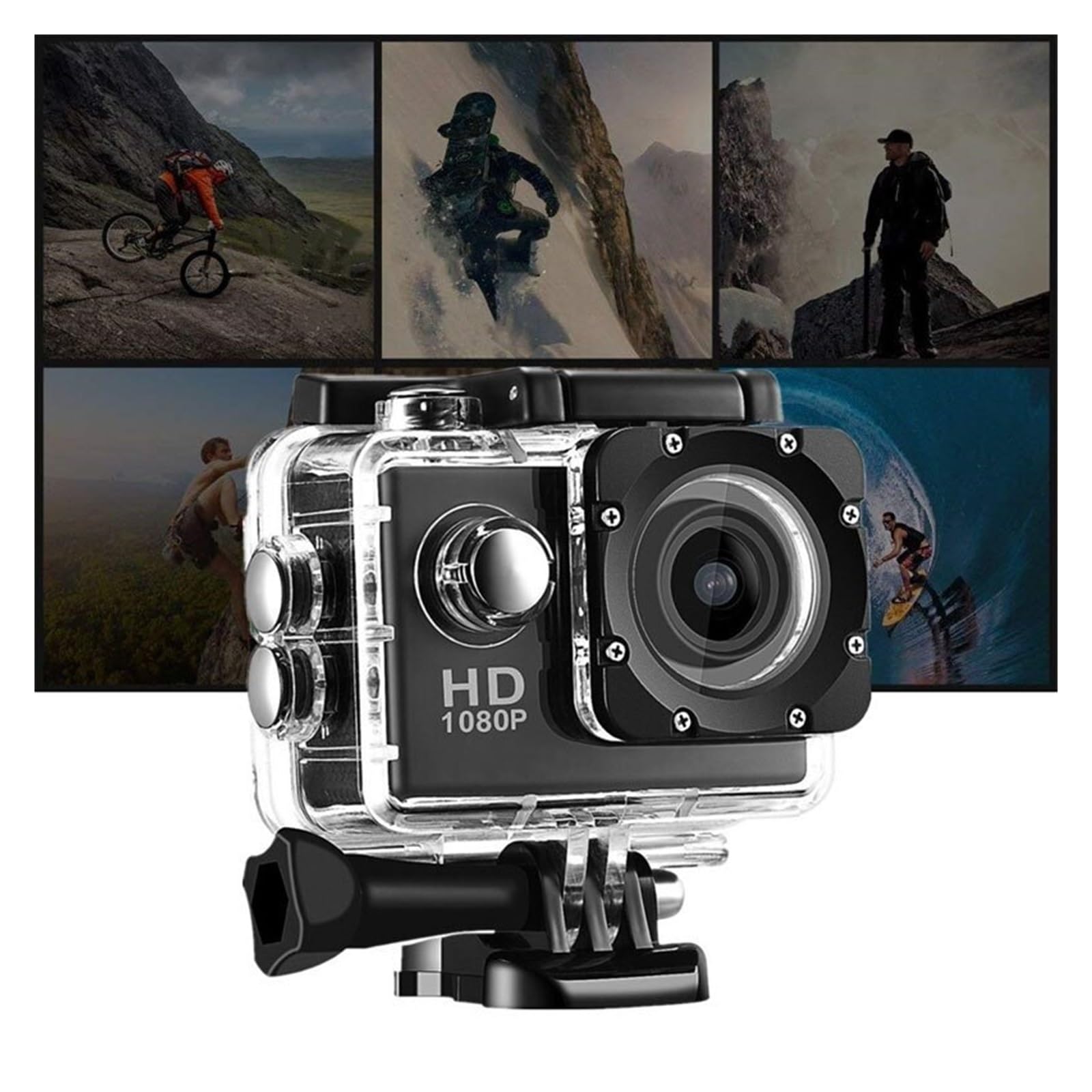 Macchina Fotografica d'azione Azione Sportiva Videocamera for Registrazione Subacquea Impermeabile Videocamera Full HD Cam Videoregistratore for Esercizi estremi(Blue)