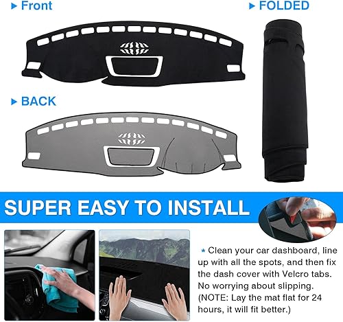 Miniatura 5 de Autorder Ajuste personalizado para cubierta de salpicadero, Volkswagen Atlas 2018-2023, accesorios deportivos VW Atlas Cross, tapete de franela