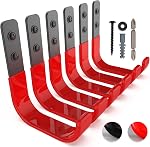 Crochets de garage de 4 po, paquet de 6 crochets muraux robustes pour suspendre, supports d'échelle pour montage mural de garage, crochets en acier en J, organisateurs et rangements d'outils pour tuyau de jardin (55 lbs)