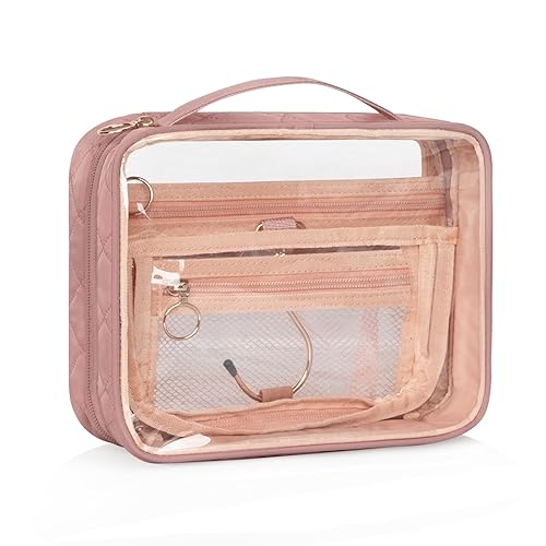 Miniatura 7 de Bolsas de cosméticos transparentes, bolsa de aseo colgante para viajar, estuche organizador de maquillaje transparente, bolsa de almacenamiento