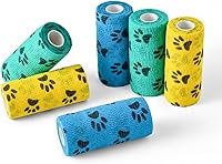 Vista 8 de WePet Envoltura para mascotas, autoadhesiva, solo se adhiere a sí misma, cinta no tejida para patas de perro, patas, heridas, gasa cohesiva