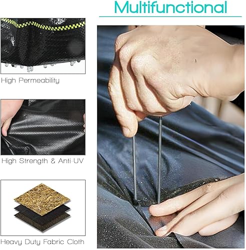 Miniatura 4 de Tela de barrera de malezas duradera de 6 x 100 pies, tela de jardinería resistente de 3.2 onzas, cubierta de suelo permeable para jardín, césped y