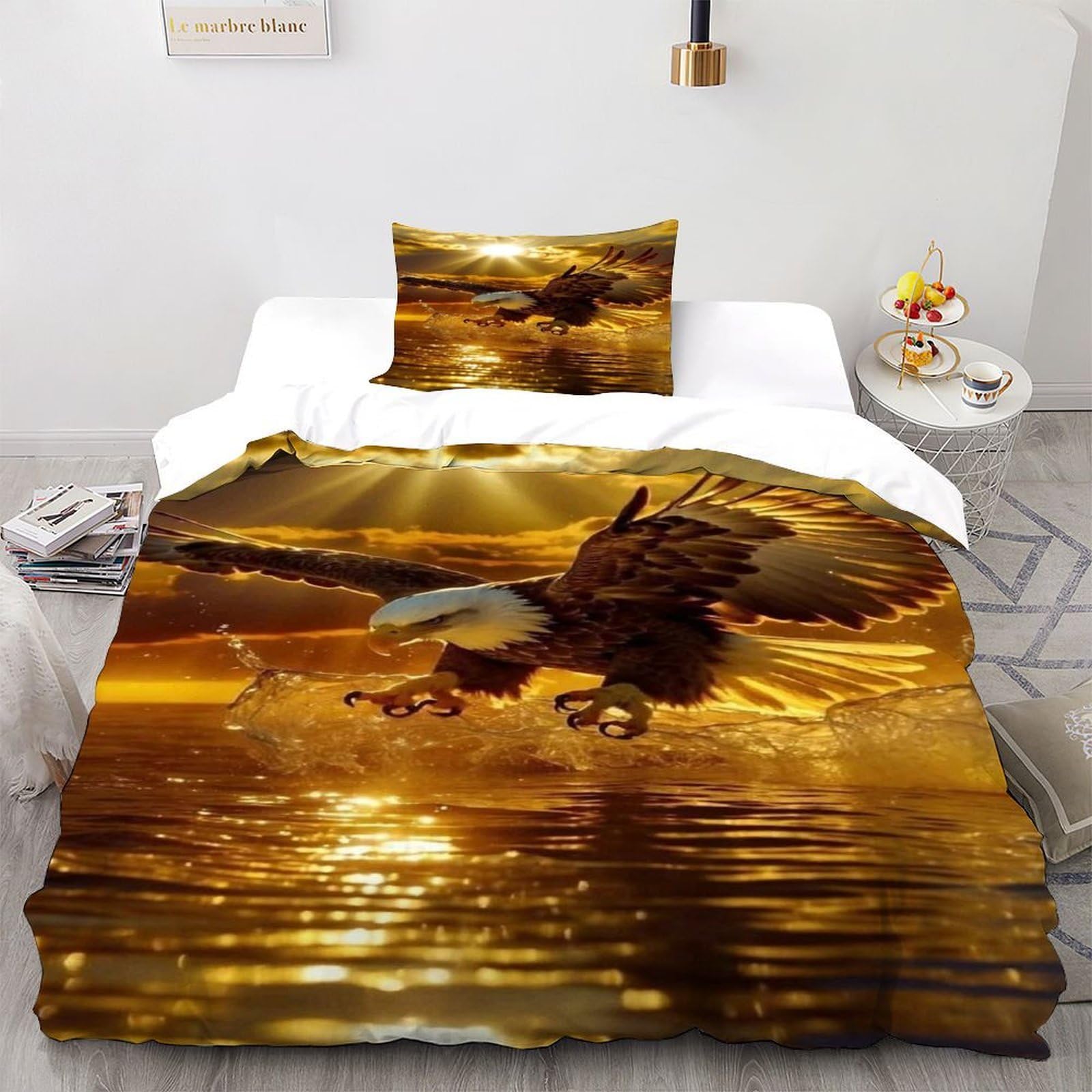 Housse de couette single 135x200cm parure de lit adulte fermeture éclair
