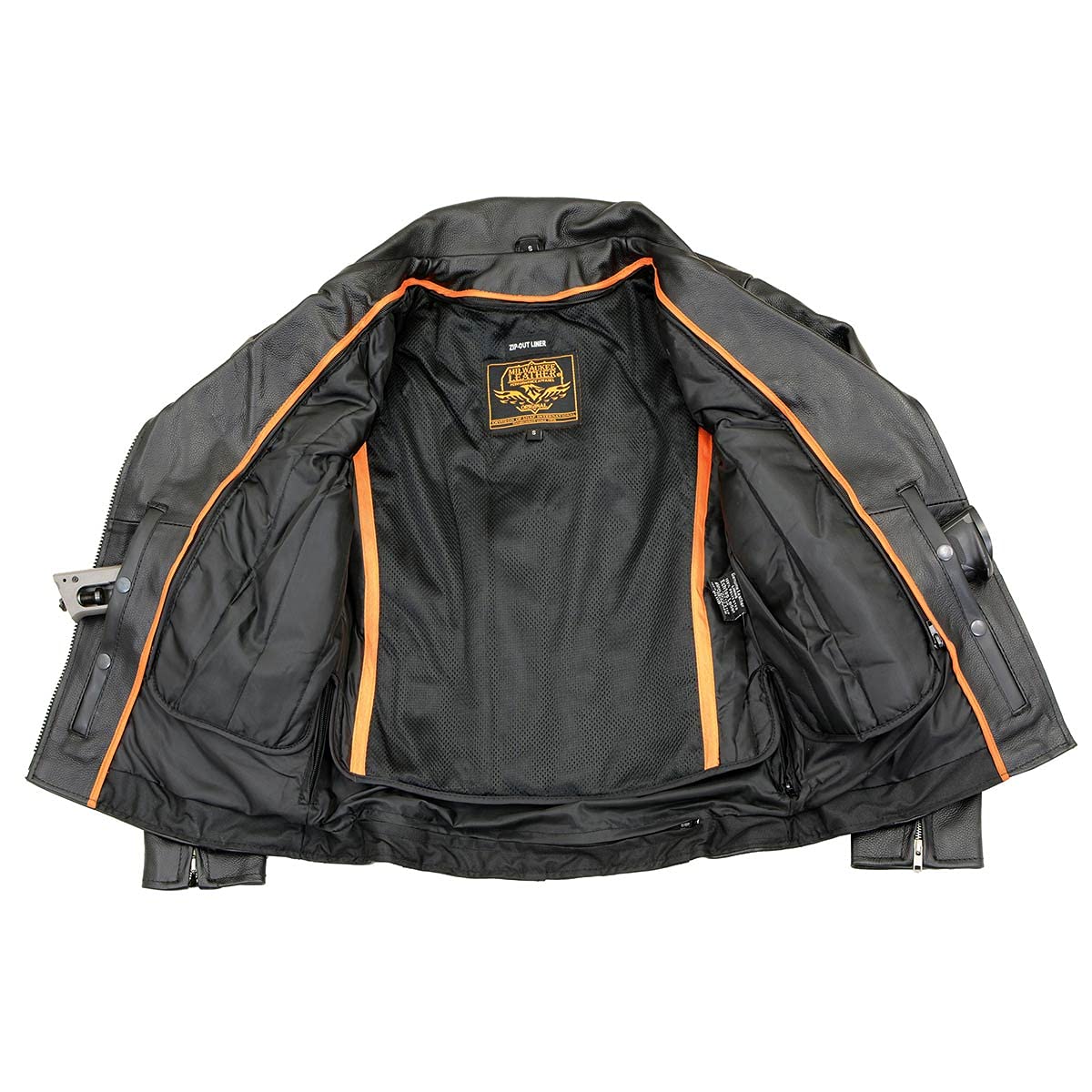 Milwaukee Leather LKL2710 Womens Classic Black Braided Motorcycle Jacket with Studded Back — view 7