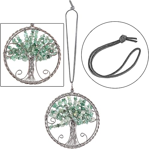 Miniatura 3 de rockcloud Adorno colgante hecho a mano del árbol de la vida, piedras curativas de reiki, para colgar en la pared, automóvil, decoración para la