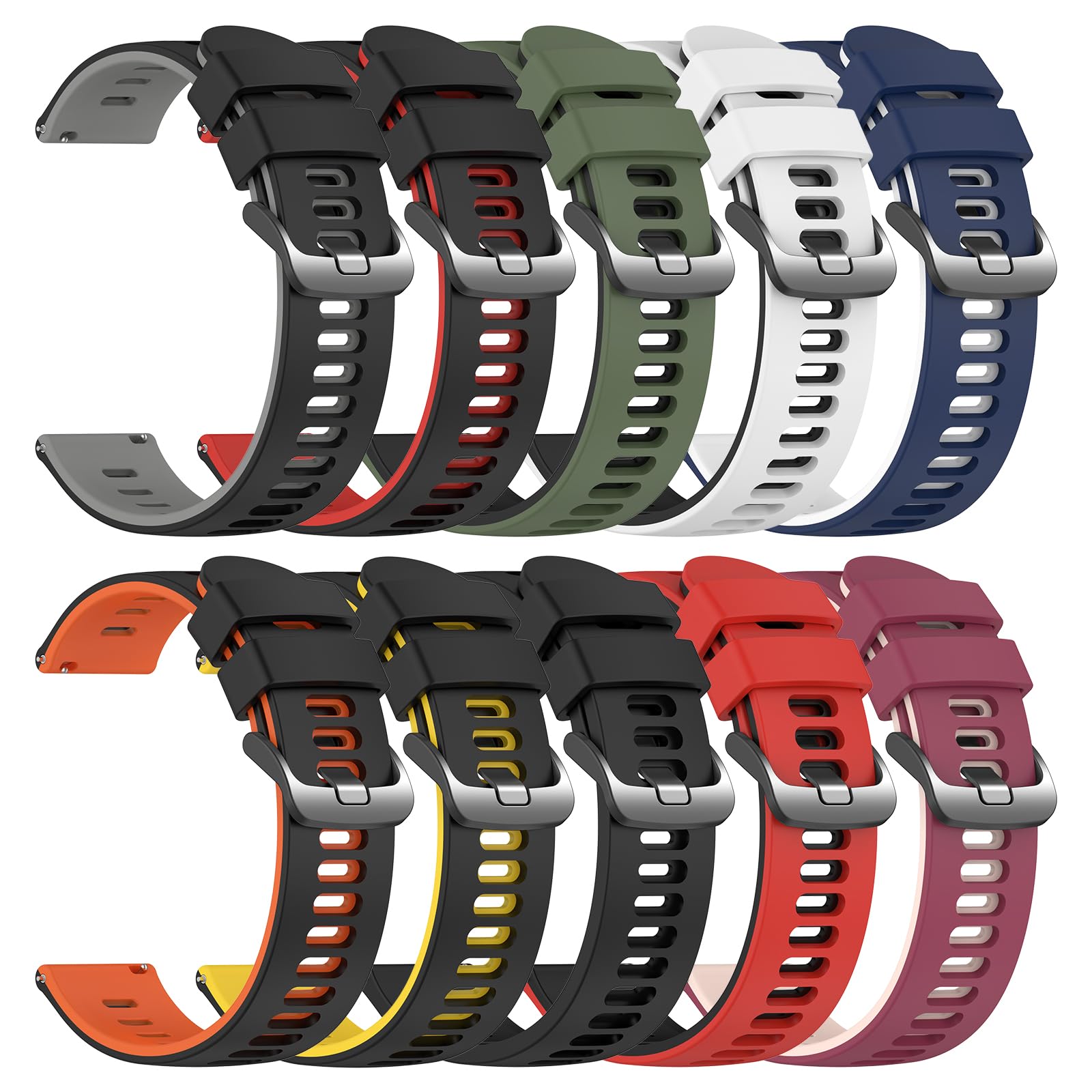 EZMVZKU 22mm Cinturino in Silicone per Samsung Galaxy Watch 3 45mm/Watch 46mm, per Amazfit GTR3/3 Pro/GTR4 Cinturino di Ricambio, per Huawei Watch GT runner/GT3 46mm Cinturino Sportivo