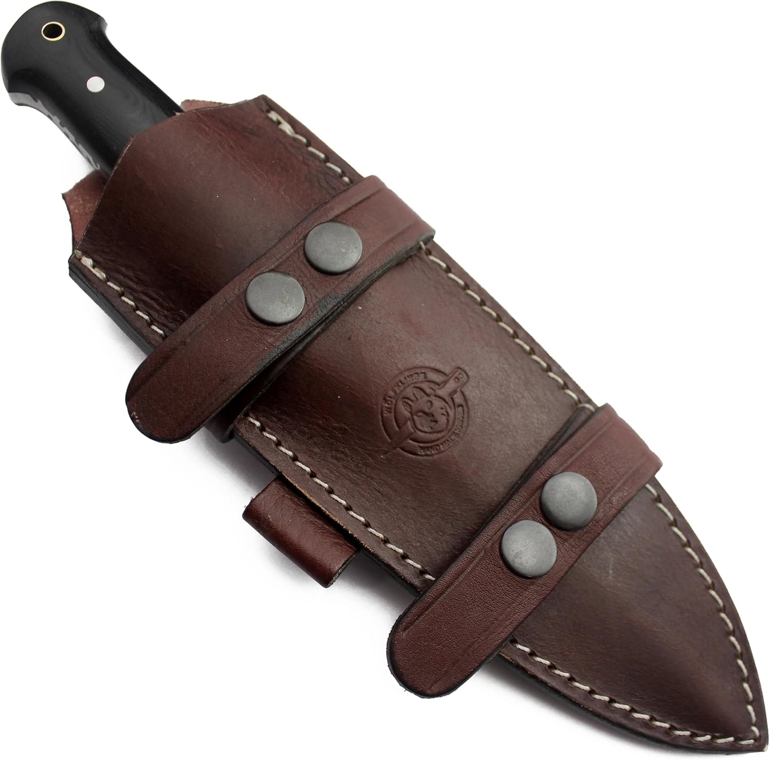 11" Handmade Damascus Steel Fixed Blade Knife – Ultimate Spear Point Dagger for Hunting, Survival, Camping, Hiking and Fishing – Full Tang Micarta Handle with Premium Cowhide Leather Sheath (DCX 22-58) (Eclipse Spear)