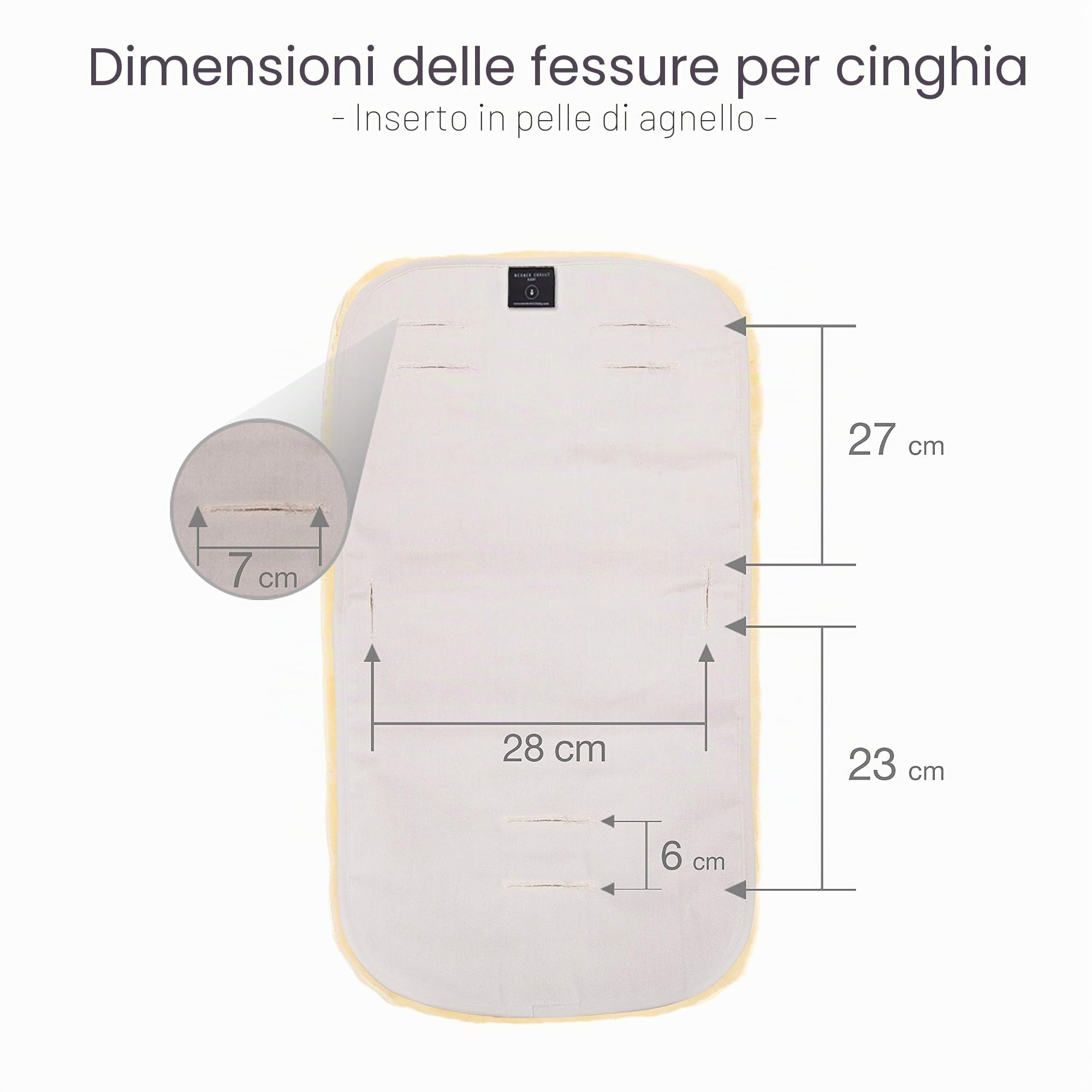 CHRIST Inserto in pelle di agnello TREND inserto universale per carrozzine, passeggini, buggy e jogger, inserto per sedili, coprisedile ideale in pelle di agnello, patchwork in colore beige