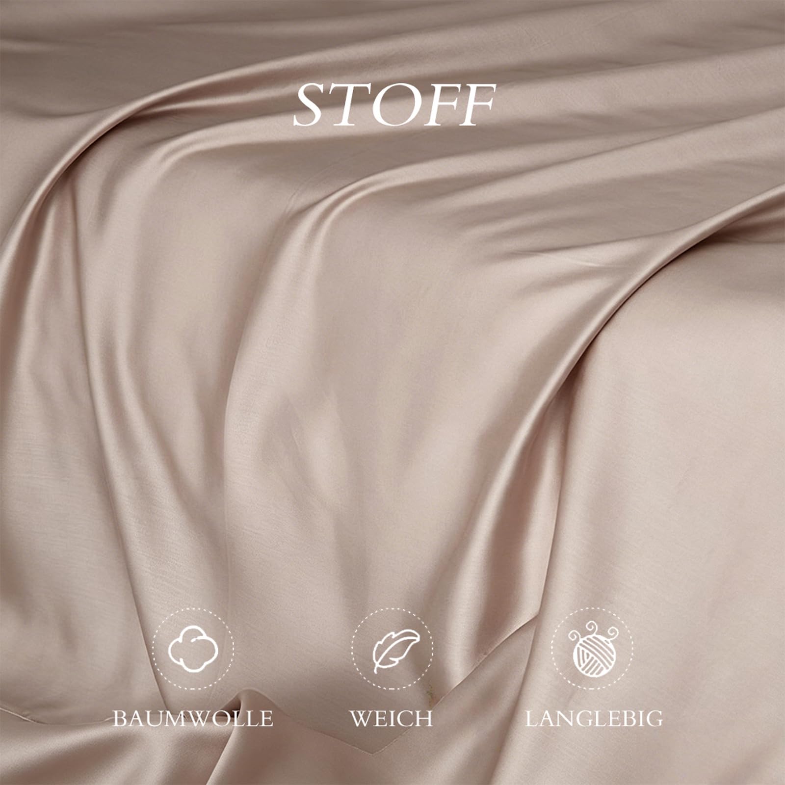 Bettlaken ohne Gummizug 245 x 270cm 100 % Baumwolle leintuch Beige | Leintuch aus 100 % Baumwolle Betttuch für Großes Doppelbett hautfreundlich und atmungsaktiv Atmungsaktiv trocknerfest
