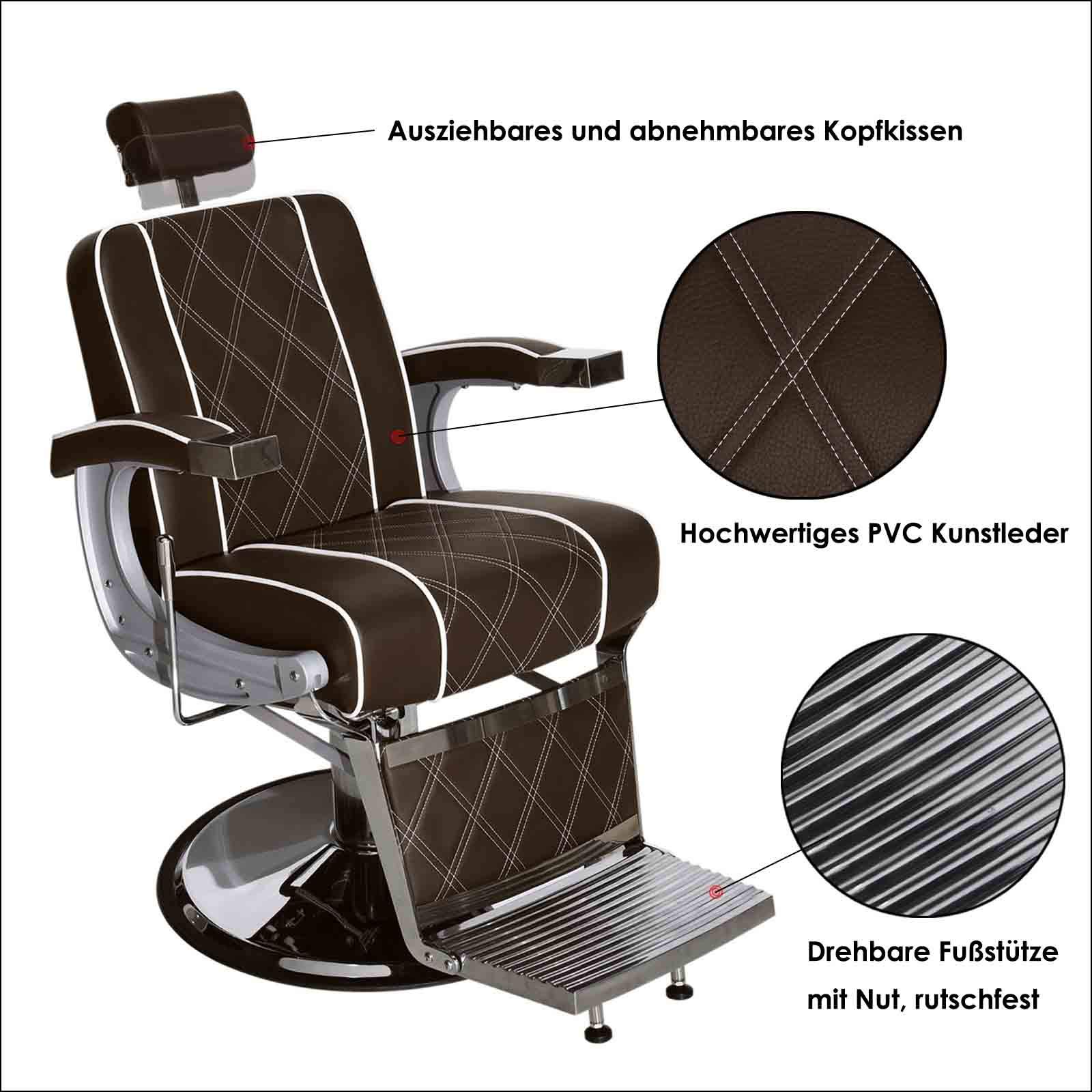 BarberPub 3810BR - Sedia idraulica per parrucchieri, colore: marrone