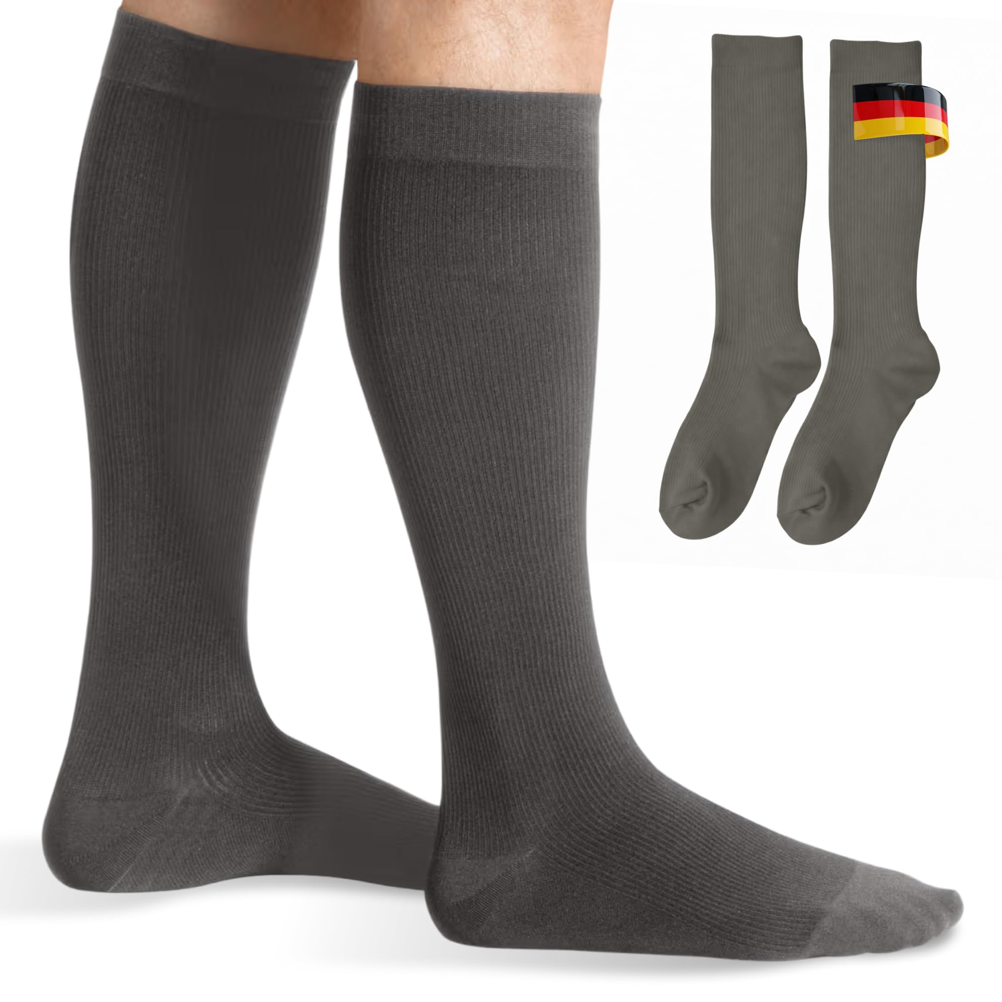 Juzo Adventure AD Kompressionsstrümpfe KKL 2 – Seeger Edition, medizinische Wadenstrümpfe aus Merinowolle für Reisen, Wandern & aktiven Lifestyle, Damen & Herren, Schwarz
