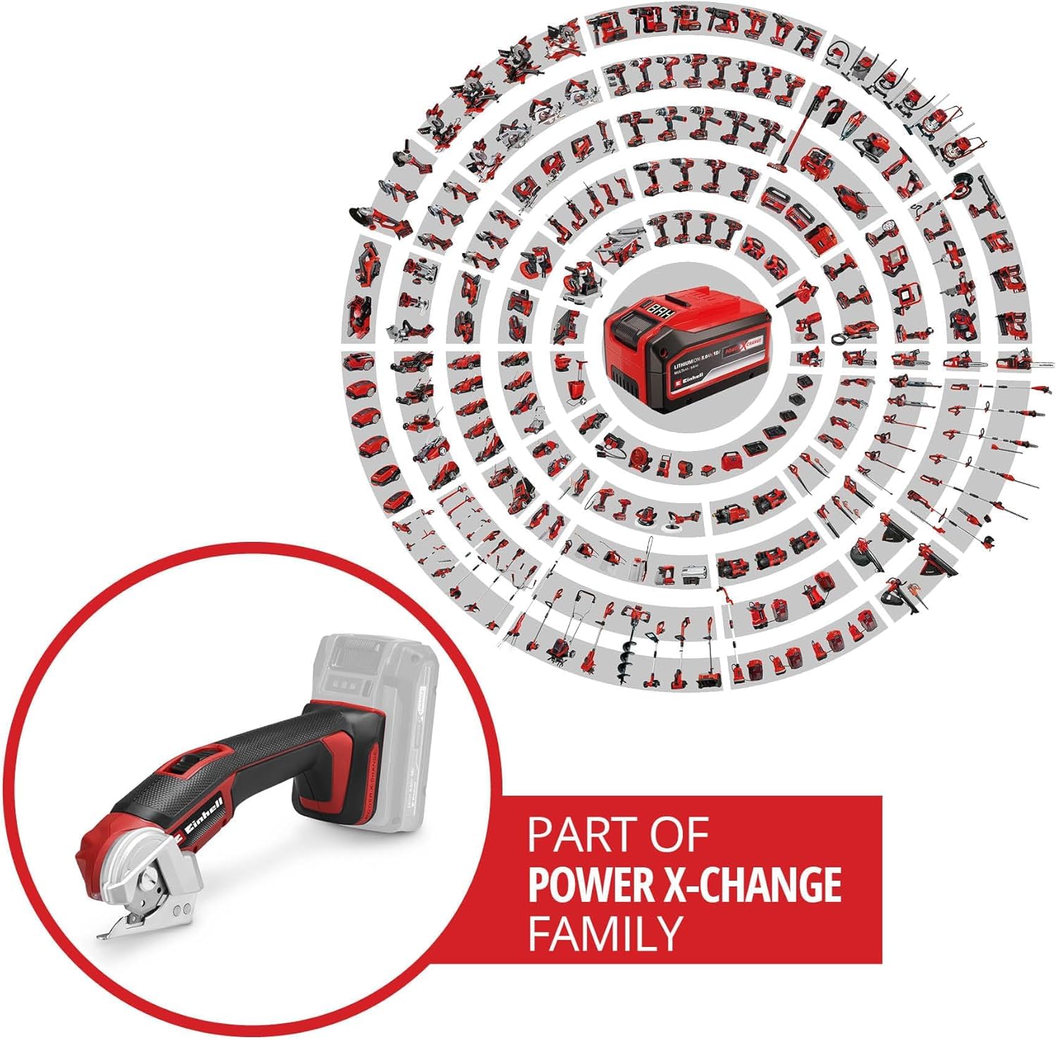 Einhell Akku-Universalschneider TE-UC 18/6 Li - Solo Power X-Change (18 V, Universalschere für Materialien bis 6 mm, LED-Licht, Schnittlinienanzeiger, ohne Akku)