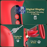 Vista 7 de Vibrador Juguetes Sexuales para Adultos para Mujeres - Vibrador de Succión Rosa 5 en 1 Juguete Sexual, 3 Succiones, 9 Lamidas de Lengua y Vibración