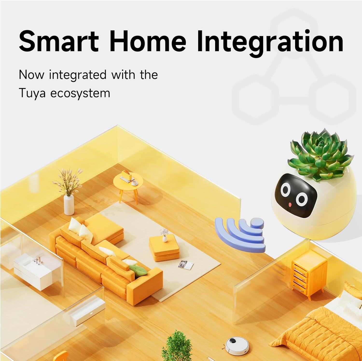 PLANTSIO Maceta inteligente para mascotas, robot hiedra, maceta inteligente para decoración del hogar, plantas, compañero, escritorio, guía de regalo sobre el cuidado de las plantas con emojis y