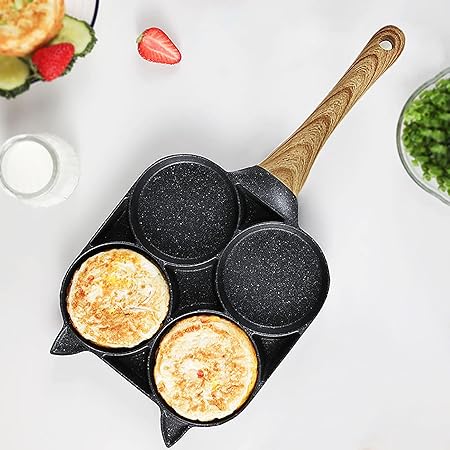 Amazon Co Jp Ccykmman フライパン パンケーキプレート 4ヶ焼 ガス火専用 ふっ素加工 朝食ポット 絵文字 ホットケーキ 目玉焼き クレープ スマイリーパンケーキパン フライパン パンケーキプレート 目玉焼き 4穴焼き卵 卵焼き用 玉子焼き器 卵フライヤー 焦げ付き防止