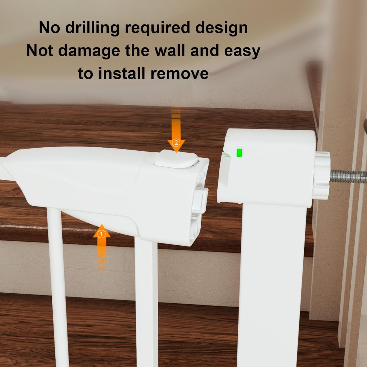 Luqeeg Dog Gate with Lock, No Drilling Installation Pet Gate, Adjustable Width Metal Safety Dog Door for House Kitchens Doorway Hallways Stair 29.5-32.3in