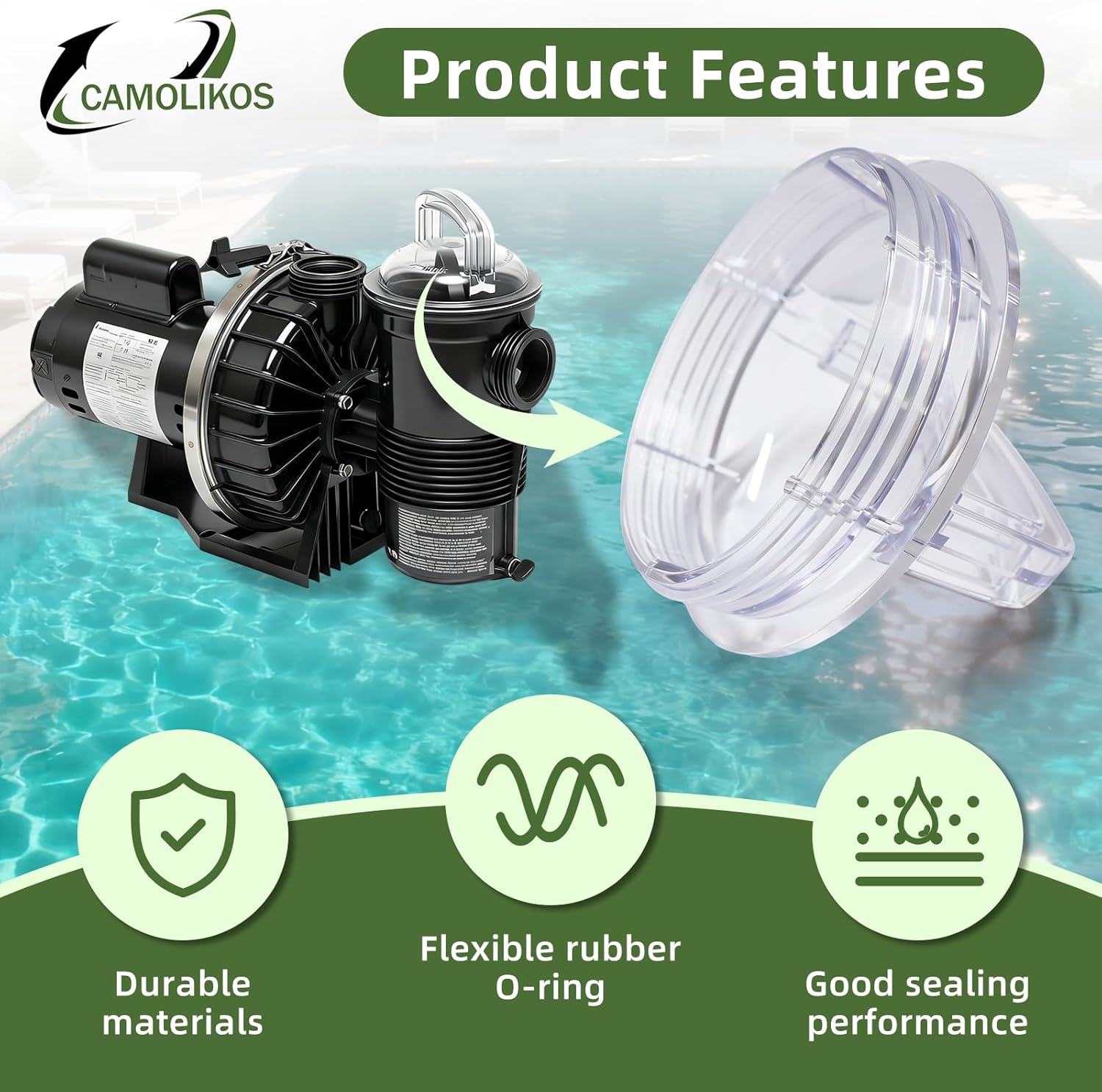355301 Pool Pump Lid + O-Ring 25305-000-020 Strainer Pot Lid Fits for Pentair Challenger Pinnacle High-Flow, High-Pressure Pump