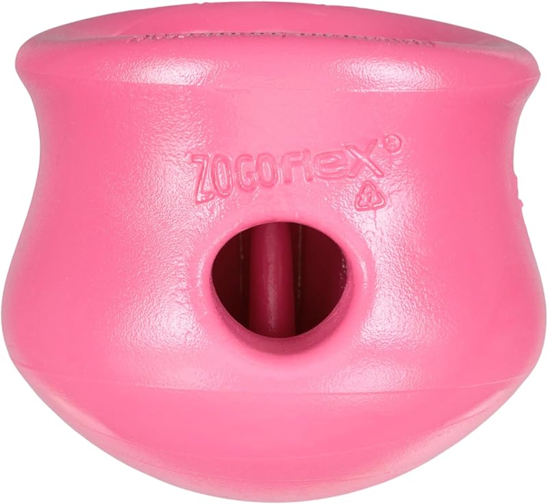 Brinquedo Interativo para Cães WEST PAW Zogoflex Toppl com Dispenser de Petiscos, Pequeno (Small) - Geranium