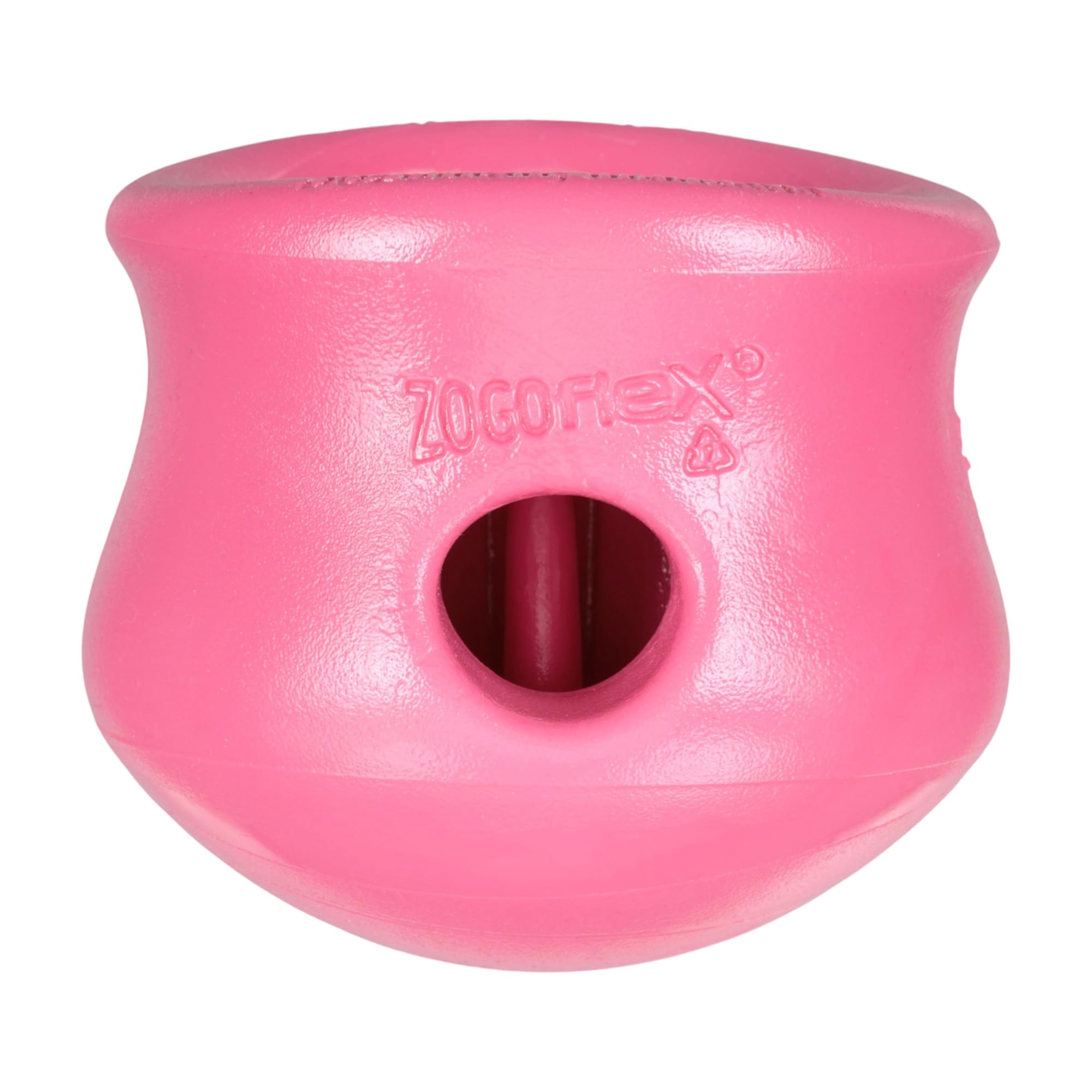 WEST PAW Zogoflex Toppl Interactive Treat Dispensing Puzzle Dog Toy for Mental Stimulation &amp; Enrichment-Holds Kibble &amp; Treats-Lickable, Freezable &amp; Dishwasher Safe-Made in USA-Small-Geranium