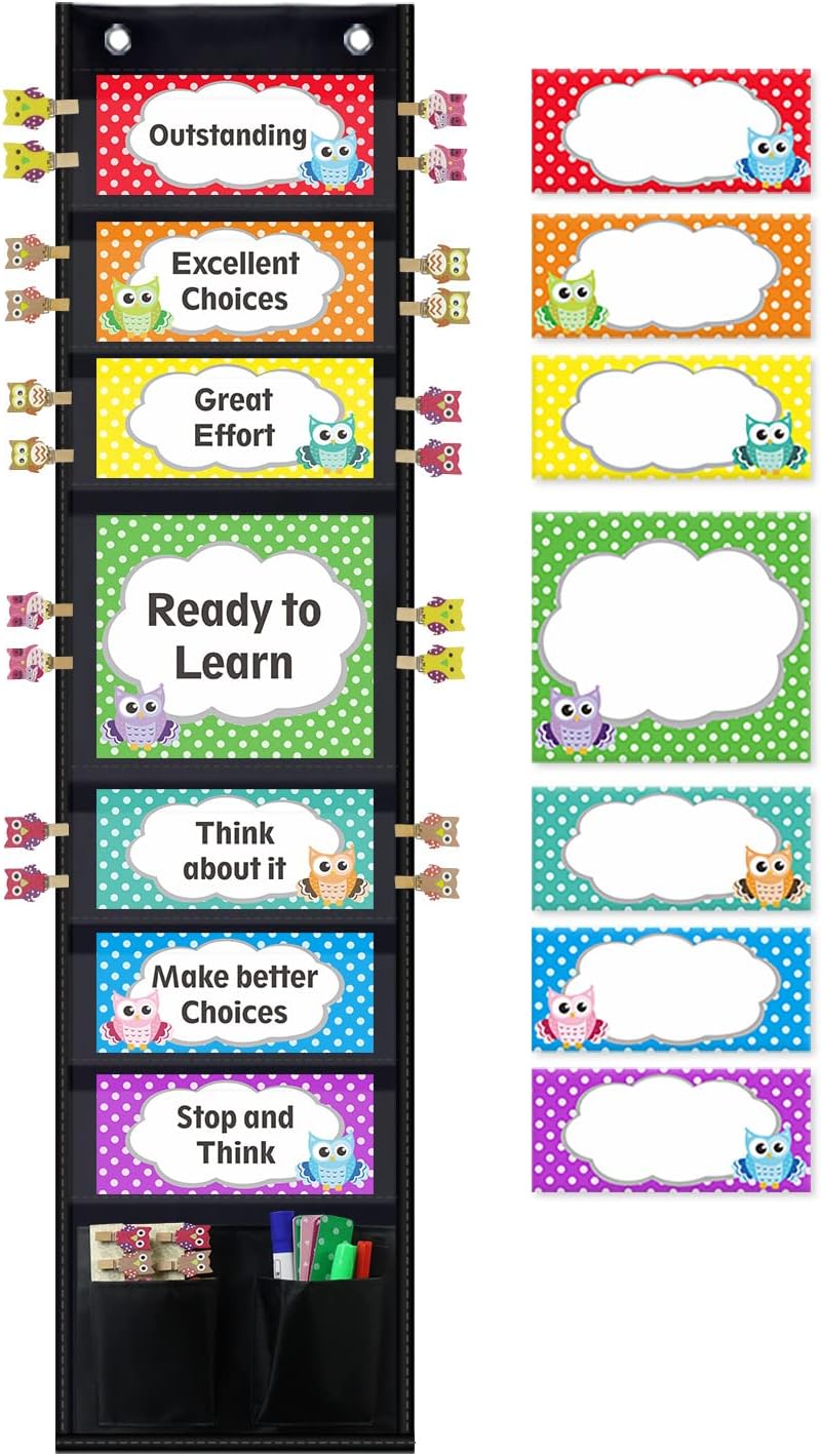 ABCKEY Behavior Clip Chart for Classroom,Behavior Chart for Kids,Children Behavioral Chart