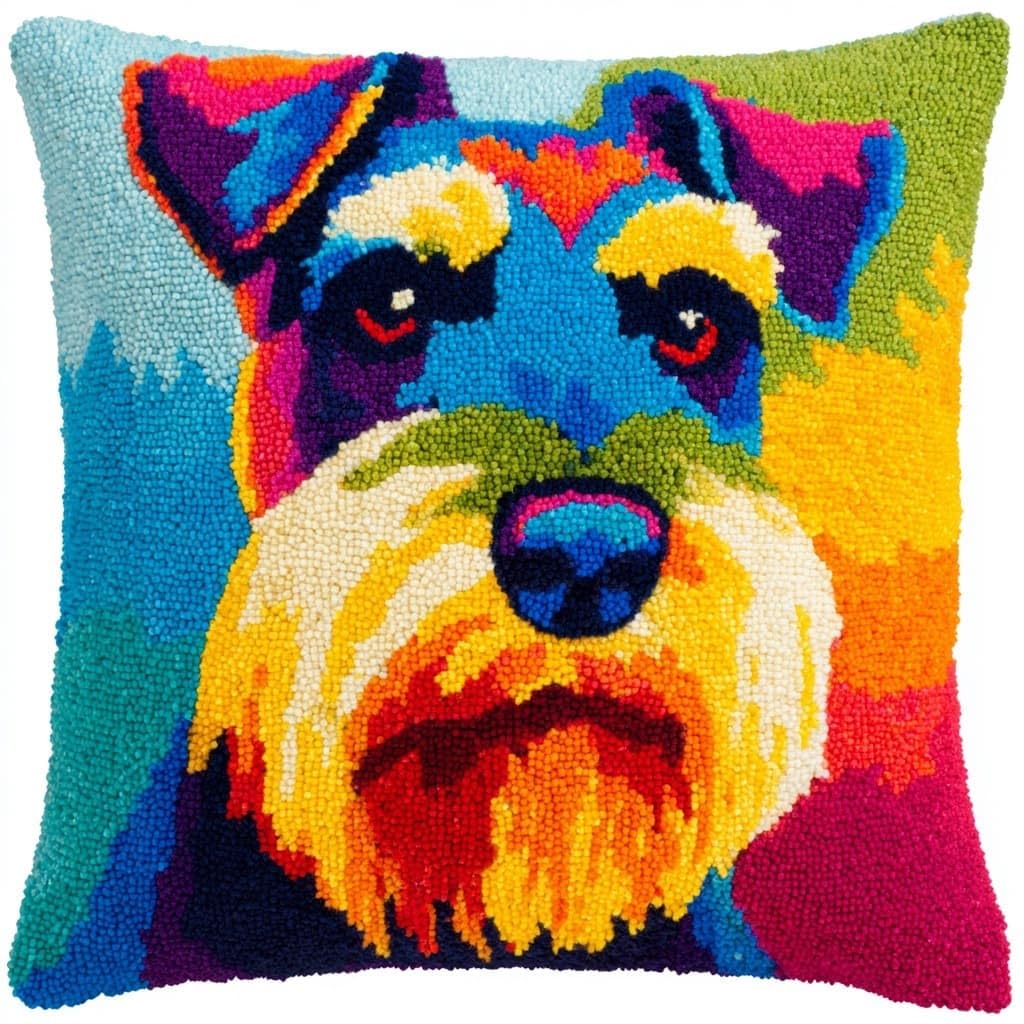 Henypt Latch Hook Kits Pillow Dog