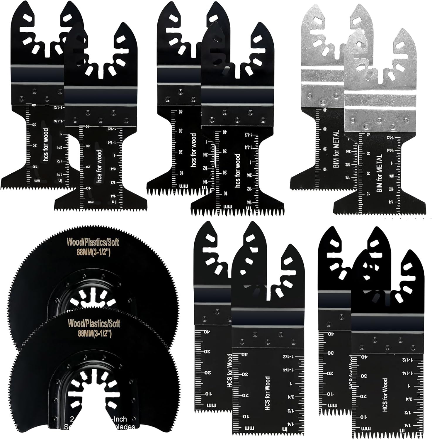 Mix Oscillating Saw Blades, 12PCS Wood Multitool Blades, Oscillating