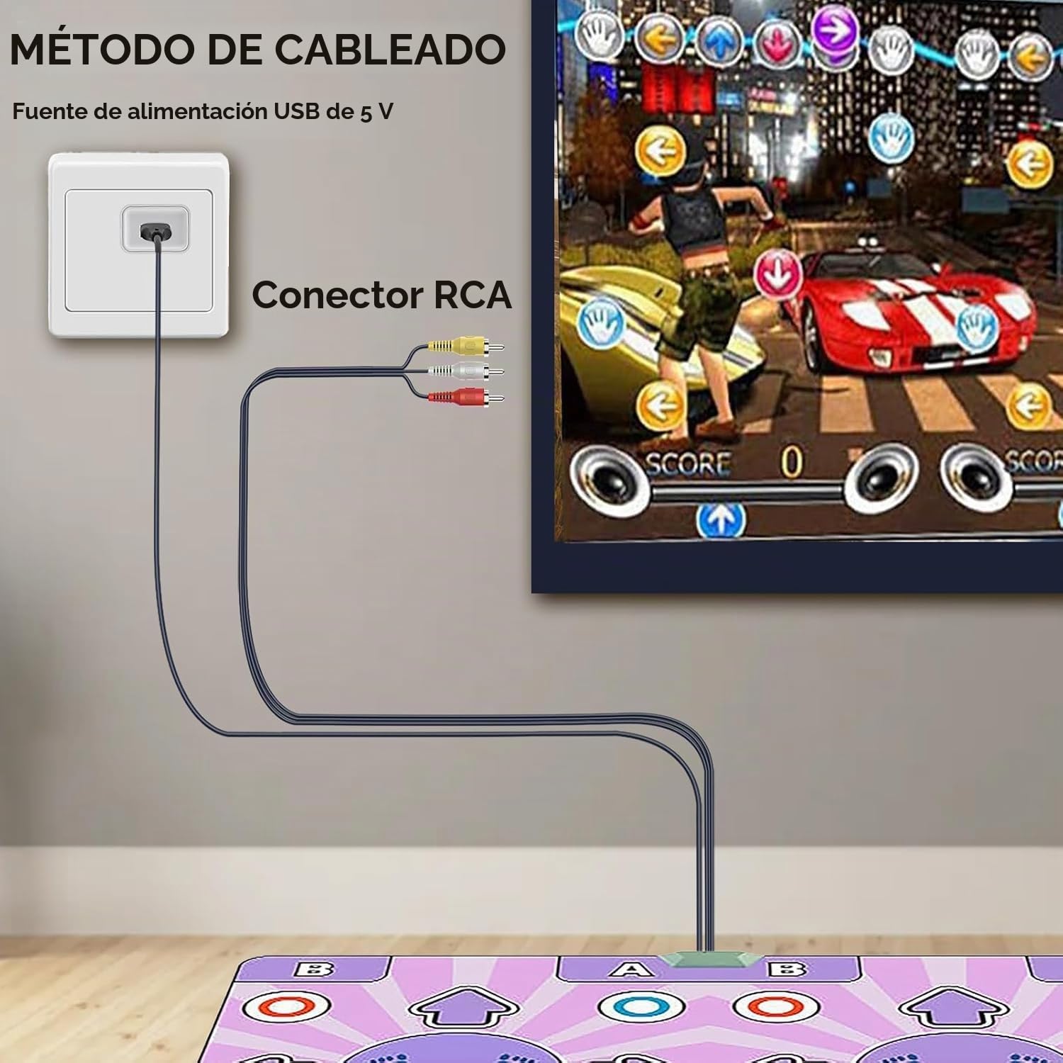 Alfombra De Baile,Alfombra Baile Niña,Alfombra De Bailes Electrónica Con 2 Mandos De Juego,Maquina Recreativa Arcade,Arcade1up,Play Hit,Alfombra Musical,100 Canciones y 65 Juegos (Morado claro)