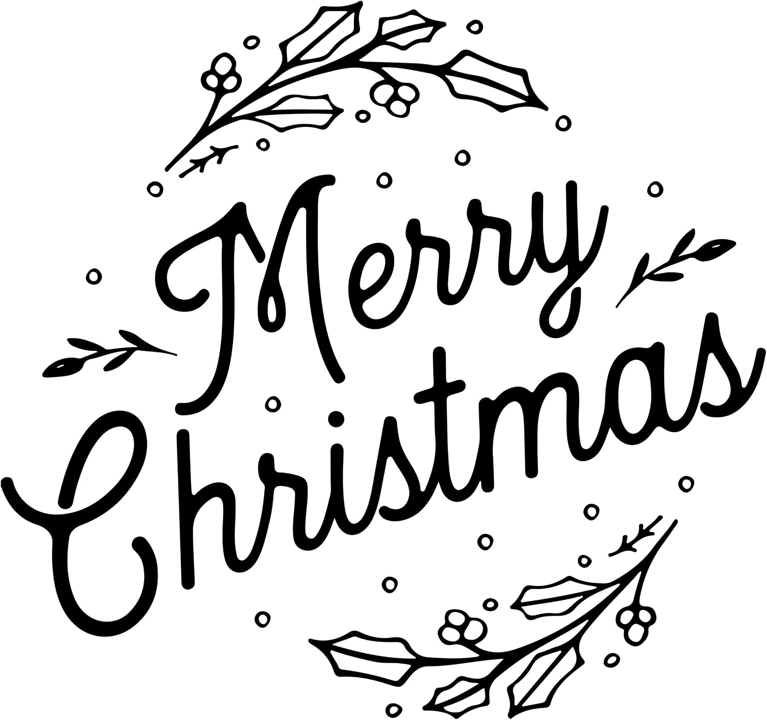 Infusion Merry Christmas Rubber Stamp, 4 X 4'' Wood Stamp