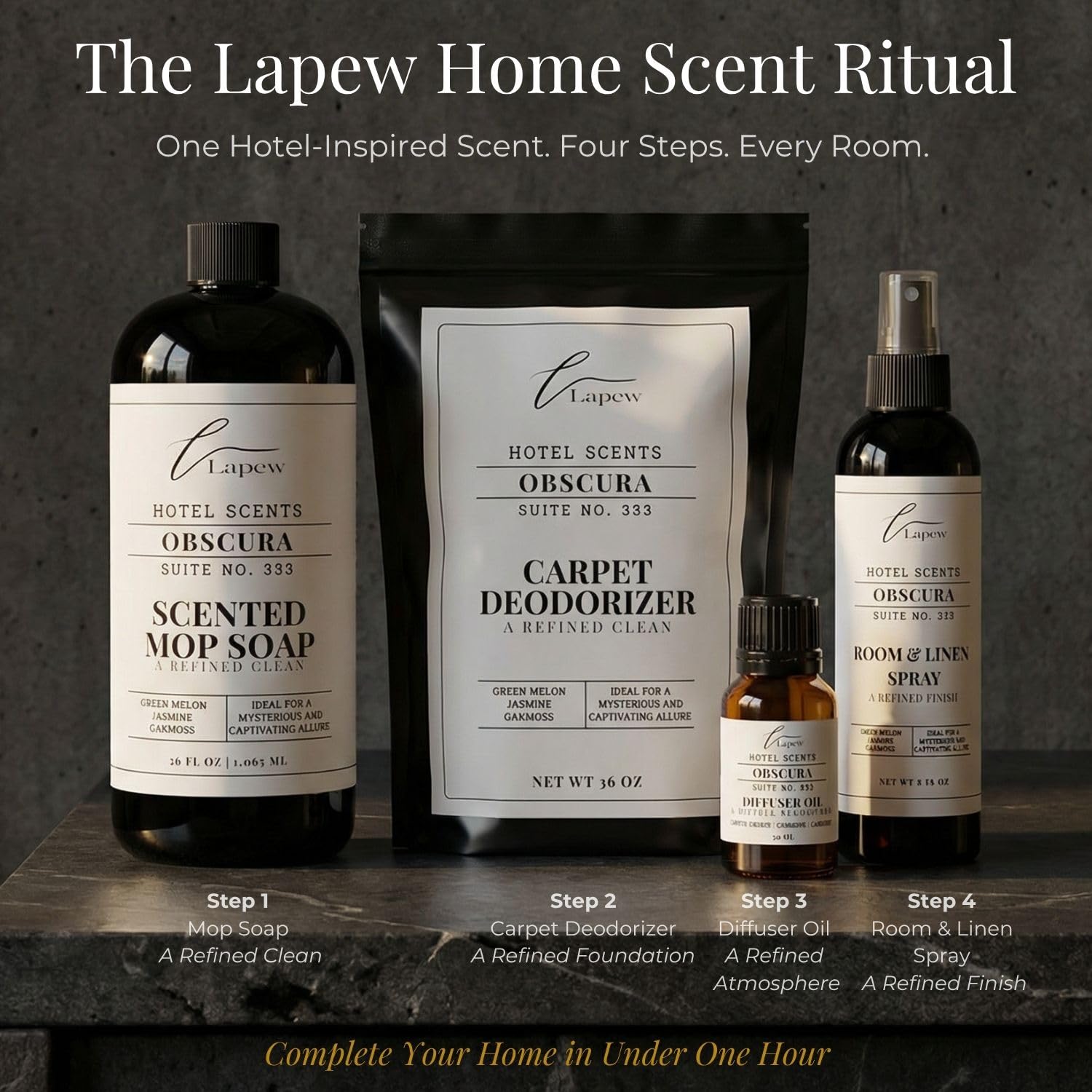 Lapew Hotel Scents Luxury Mop Soap | Obscura Suite 333 | Inspired by The Wynn Las Vegas Hotel | Hotel Scented Floor Cleaner | 36 fl oz image 4