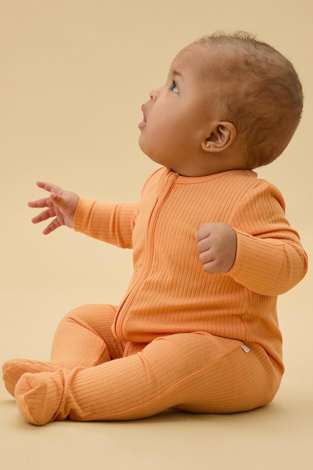 MORI Baby Ribbed Clever Pajamas with Two-Way Zips & Scratch Mitts – Footed Nightwear – Viscose from Bamboo & Cotton